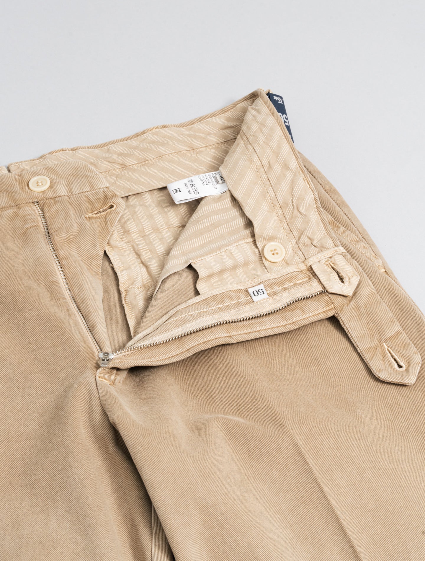 190 Cotton Cashmere Twill Trousers Beige Rota Trousers 48