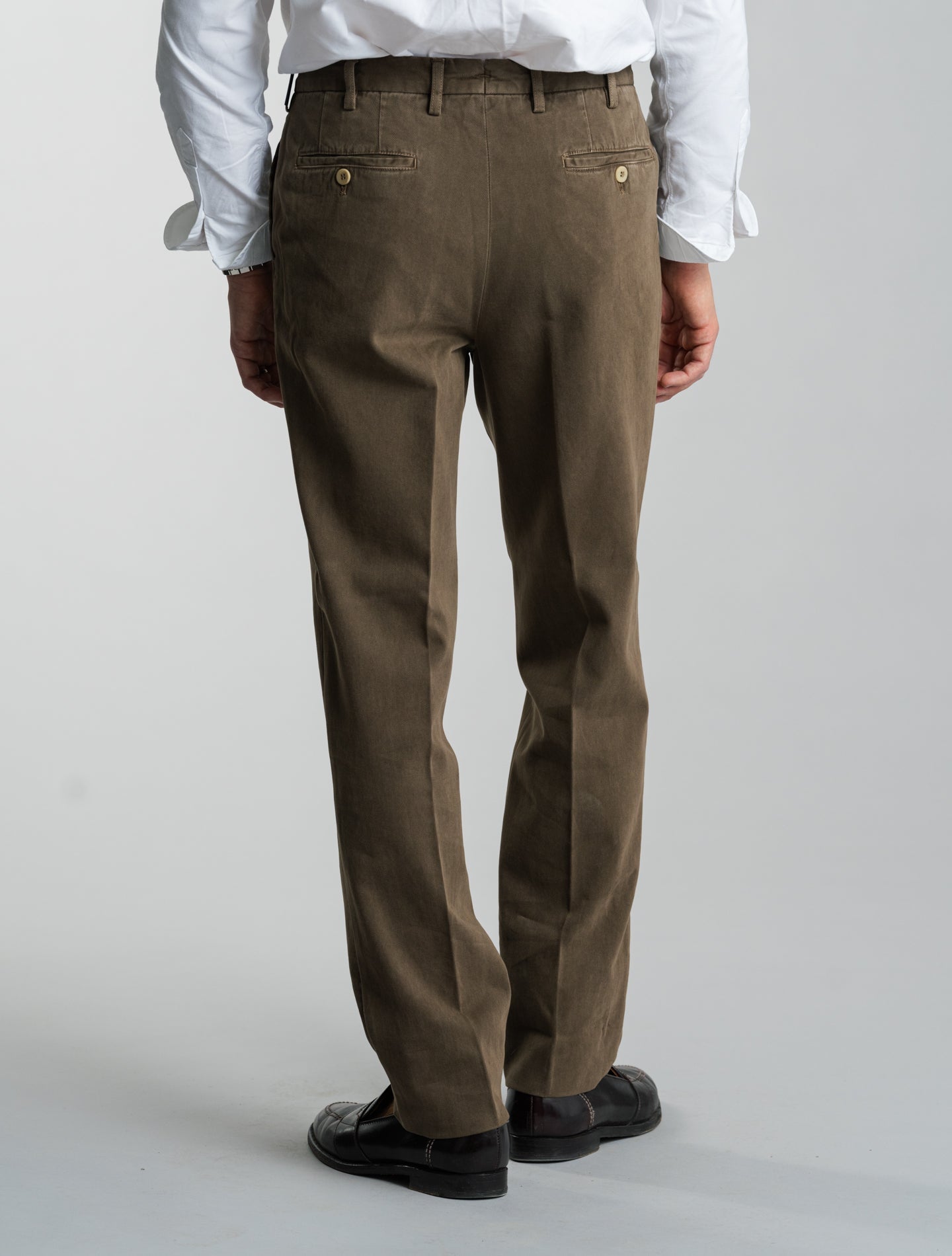 190 Cotton Cashmere Twill Trousers Brown Rota Trousers 48