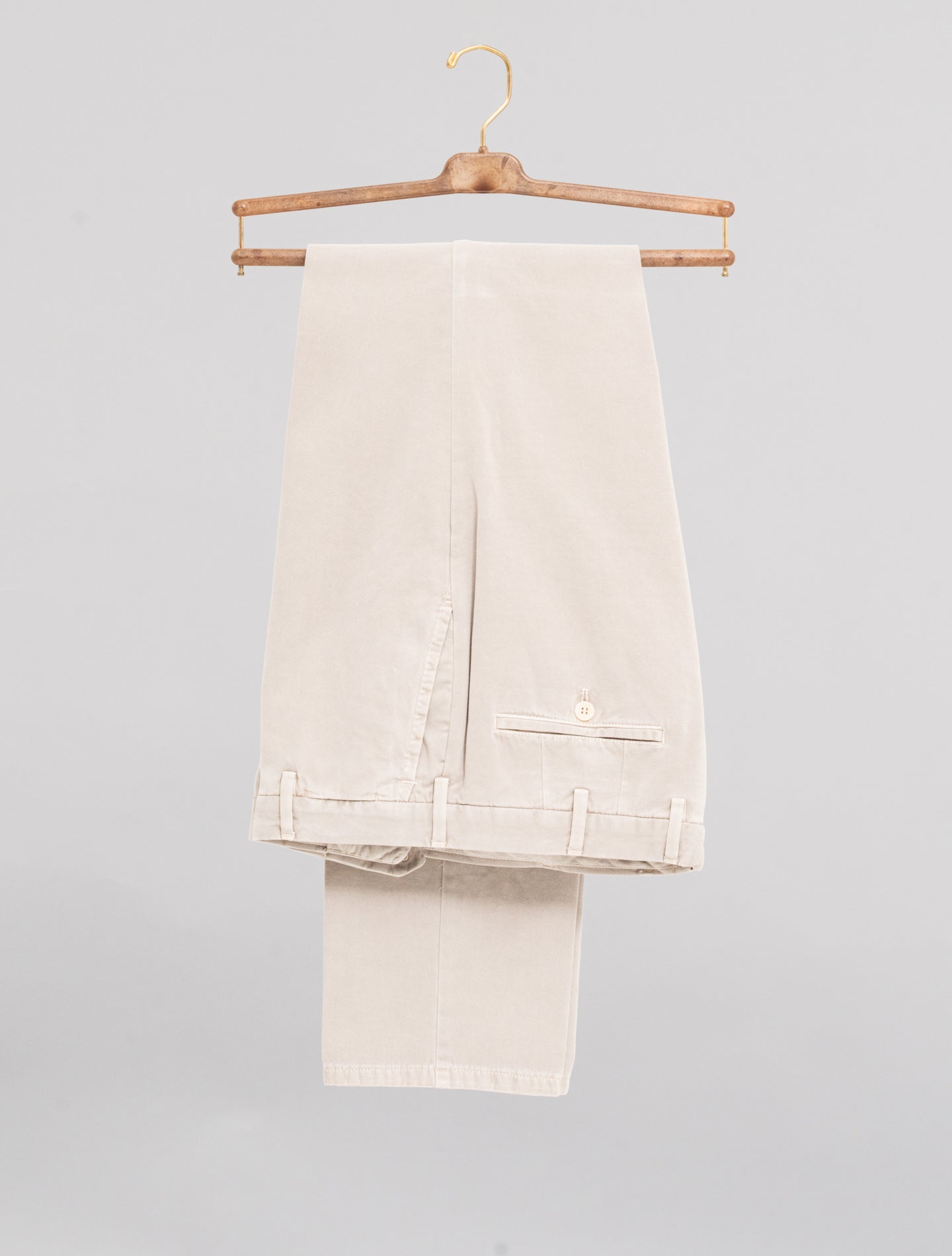 190 Cotton Cashmere Twill Trousers Greige Rota Trousers 48