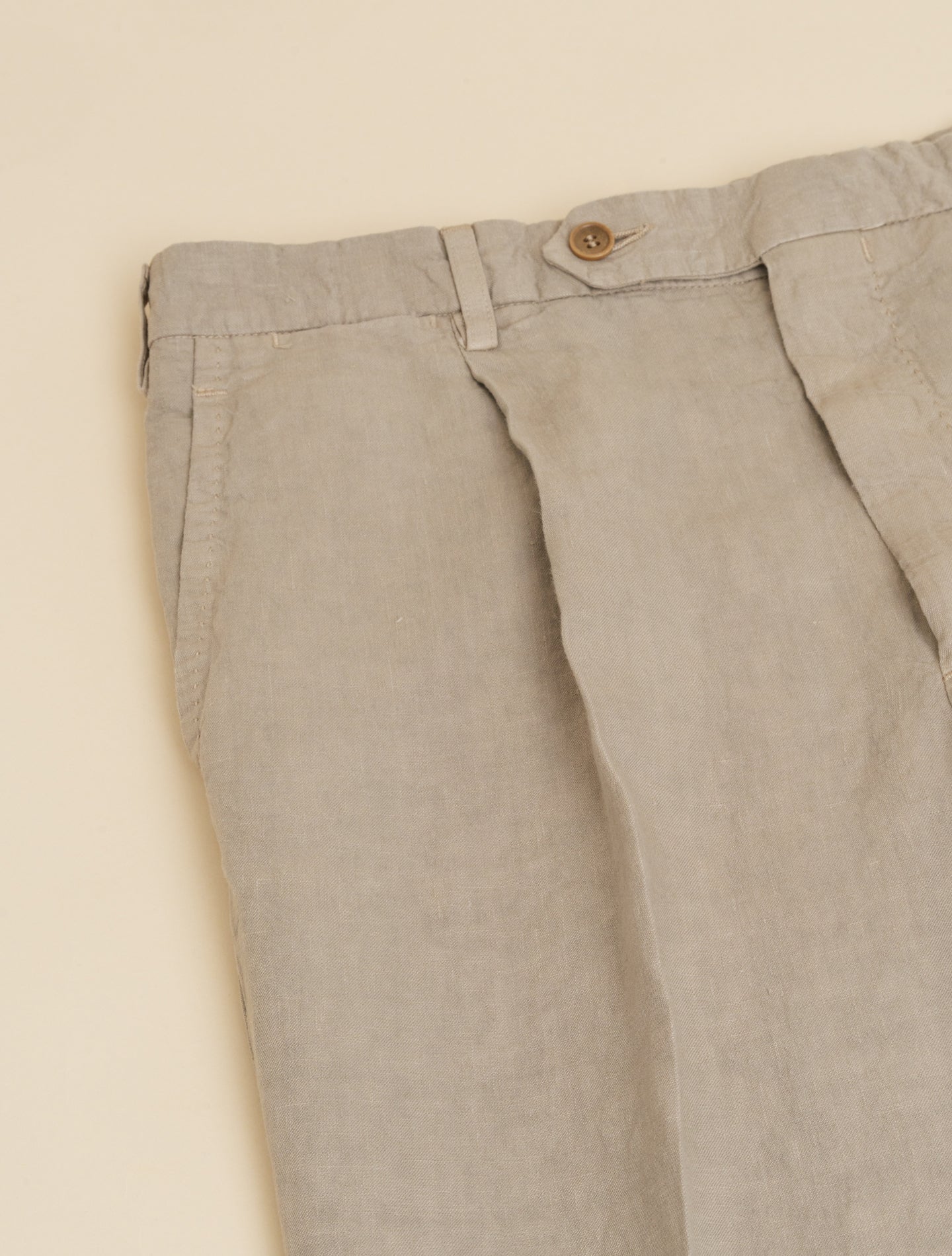 191 Pleated Linen Trousers Greige Rota Trousers 48
