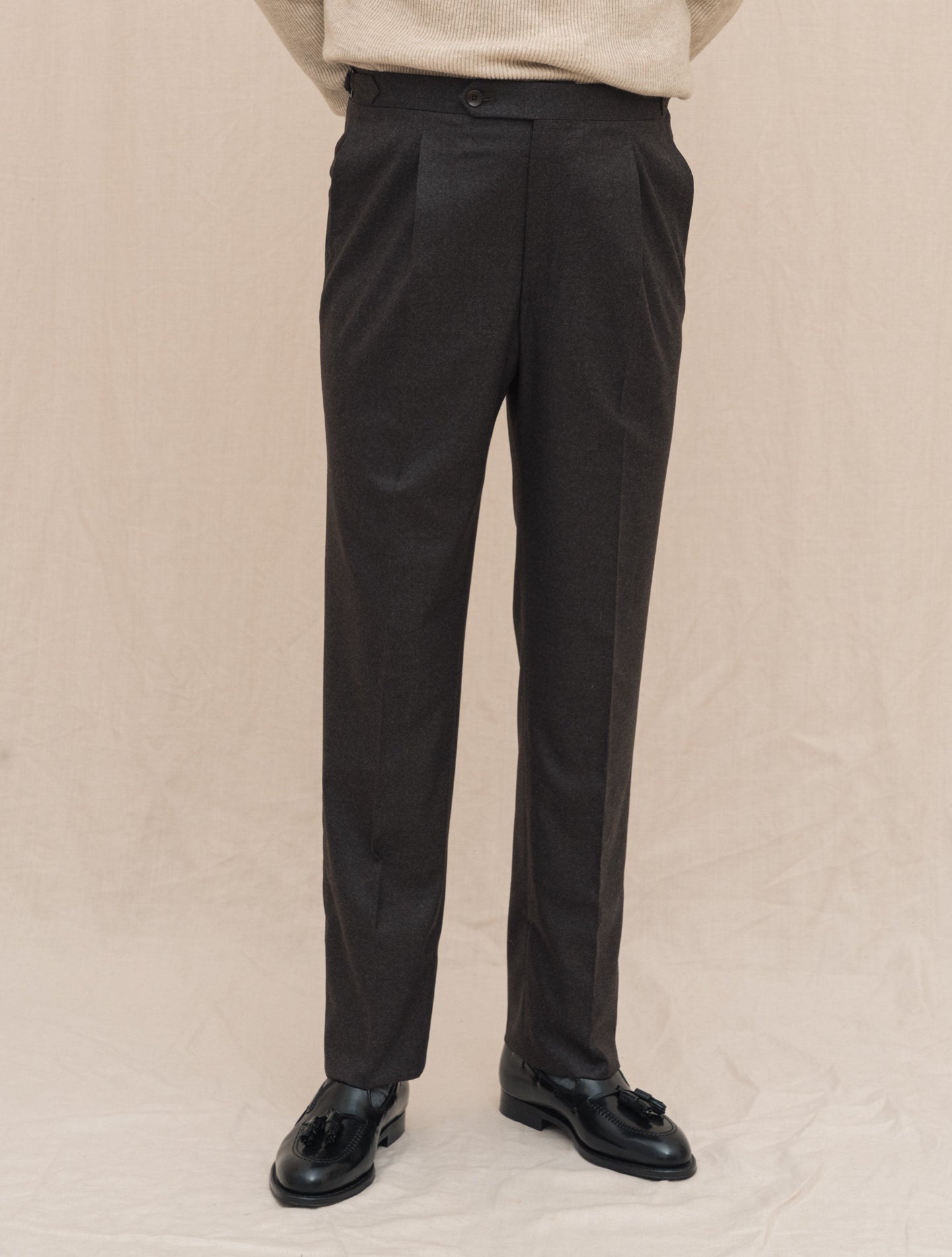 191 Wool Cashmere Trousers - Gabucci 30 Brown Rota Trousers 48