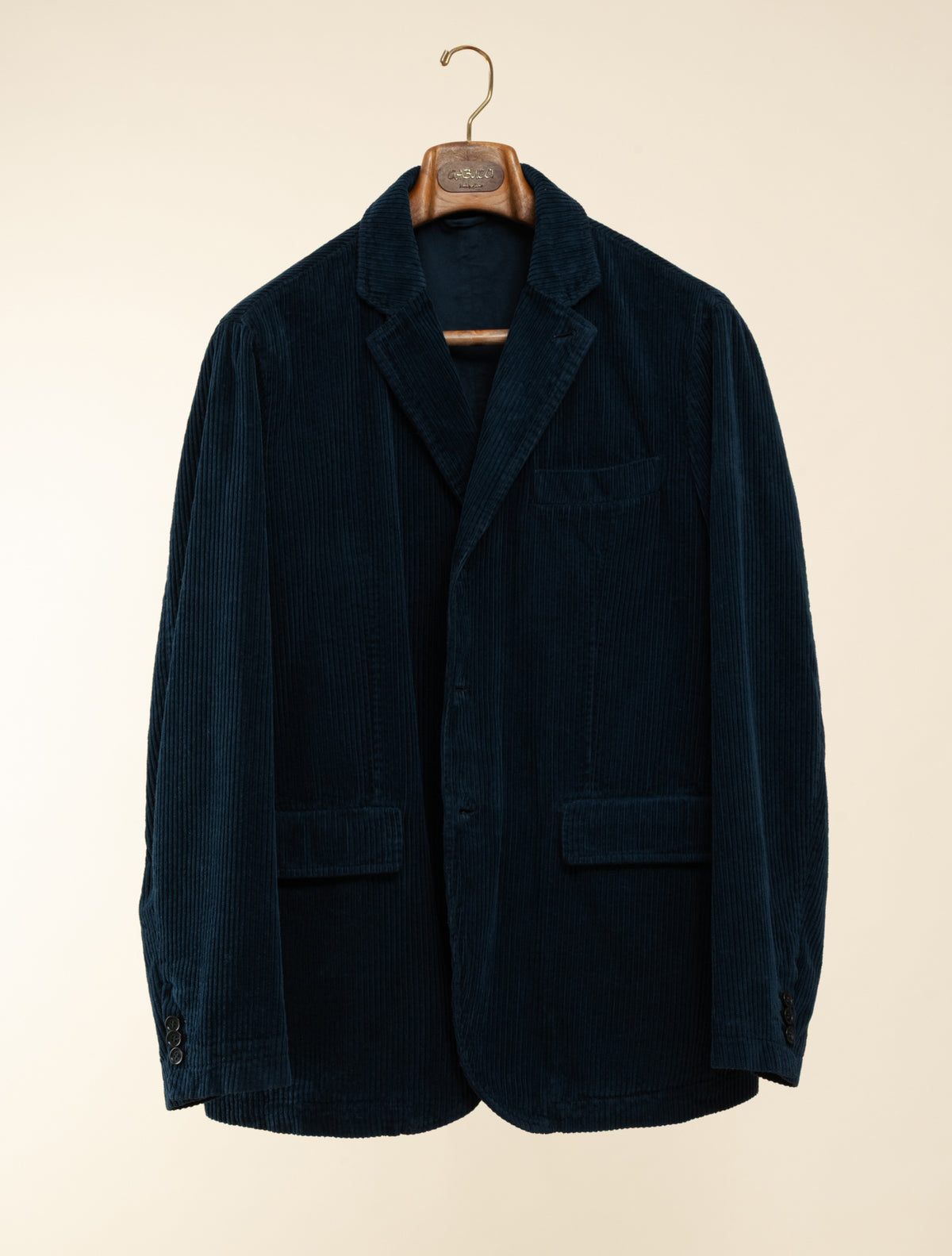 Single Breasted Corduroy Jacket Navy