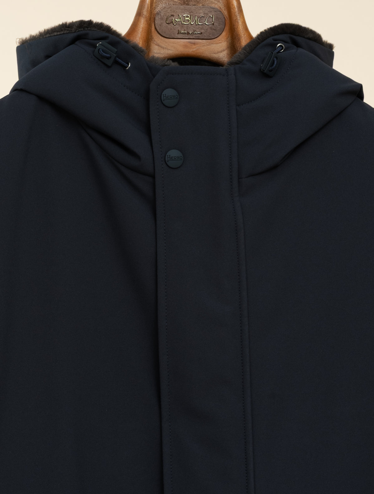 Water-repellent Parka w. Eco Fur Lining Navy