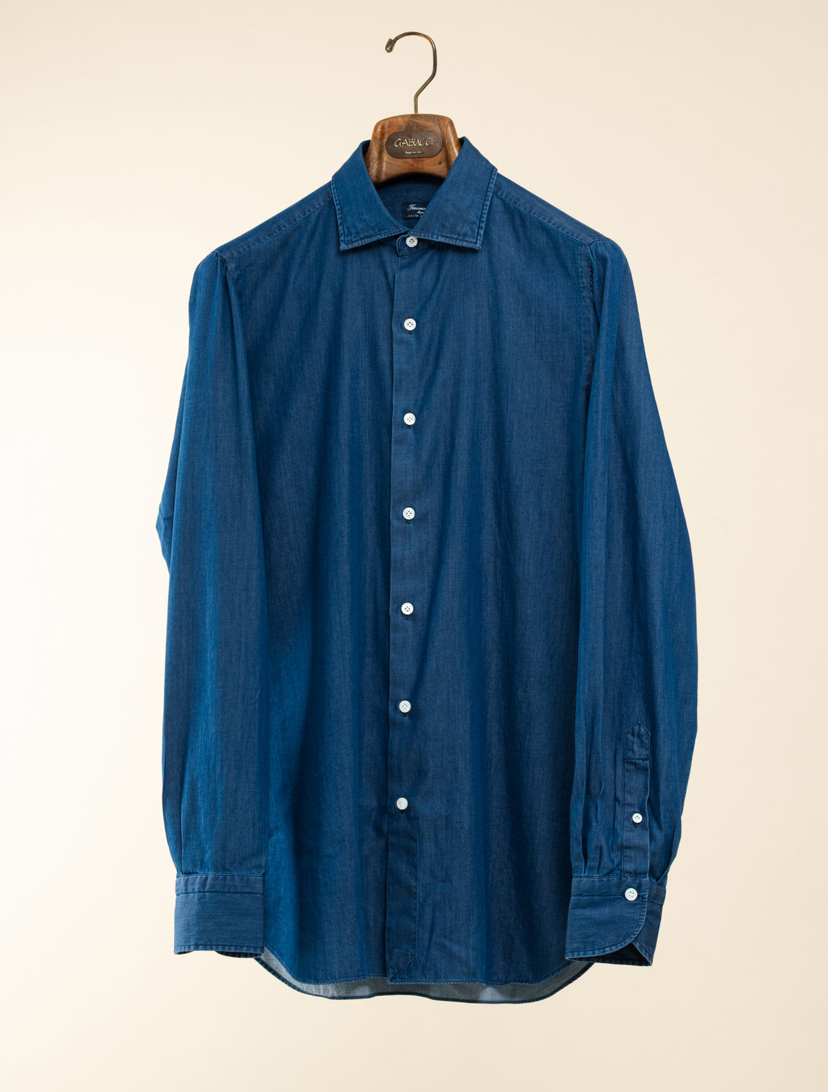 Napoli Rodi Giza 45 Indigo Cotton Shirt Denim