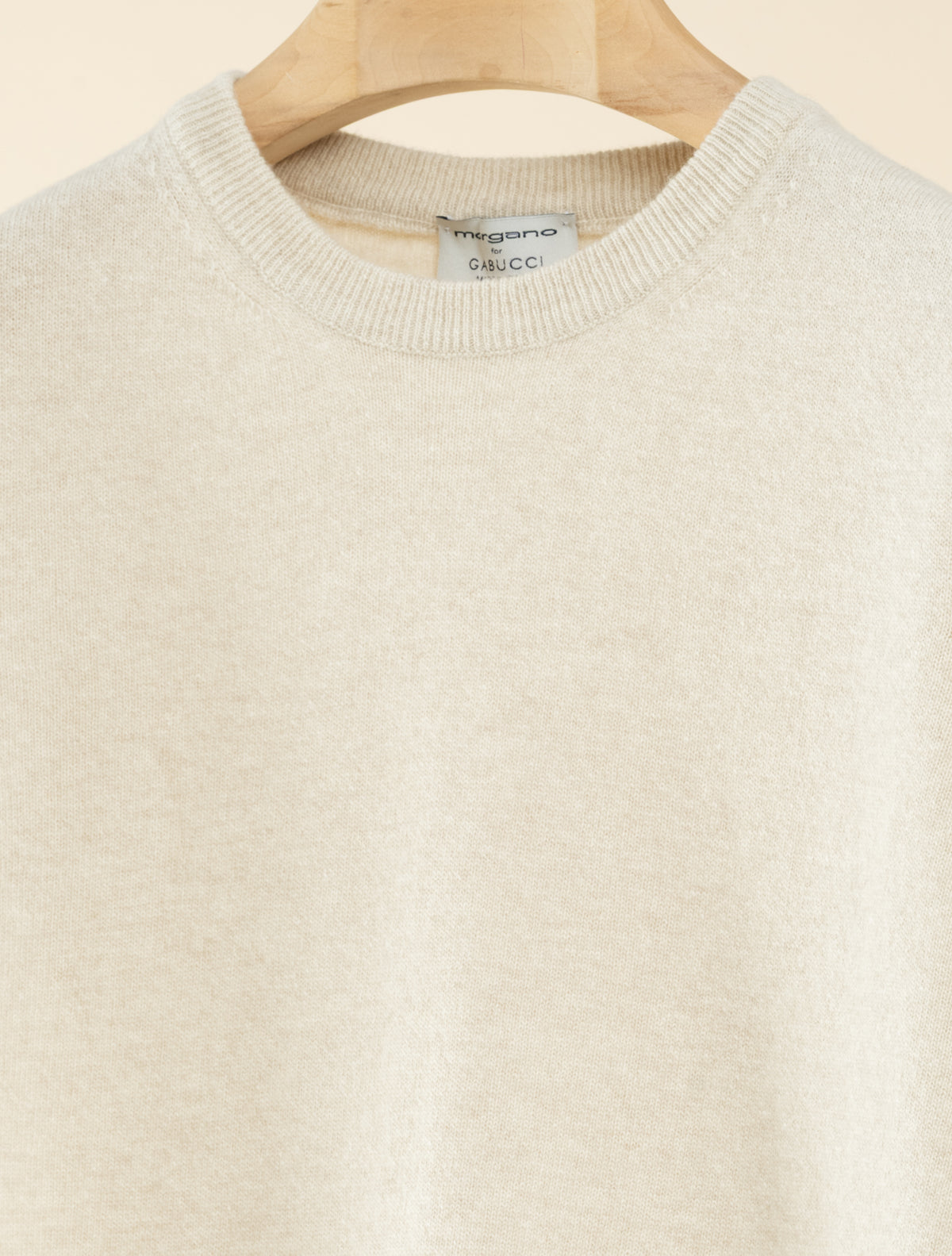 Kortärmad tröja i ull och kashmir, beige