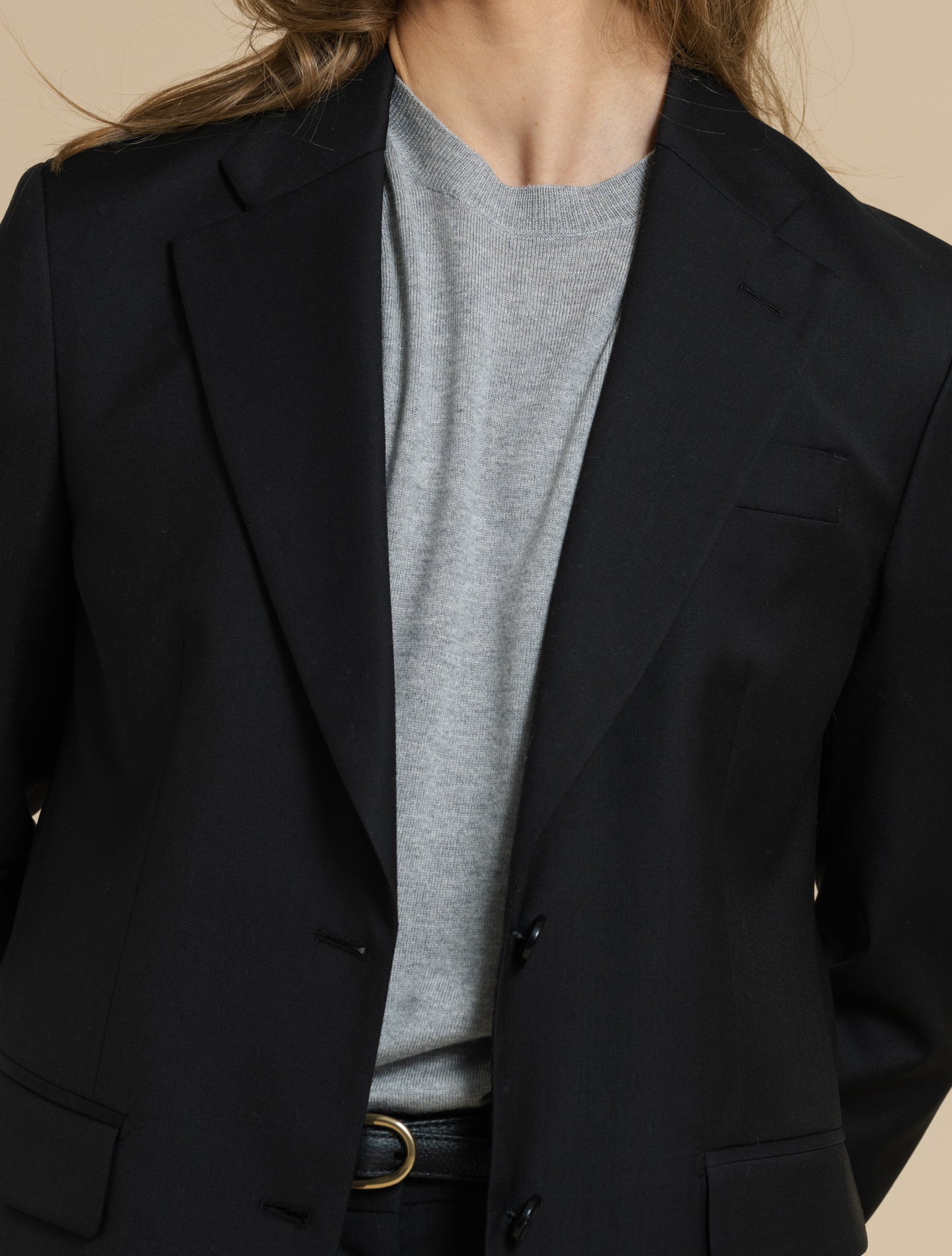 Single Breasted Loro Piana Zelander Wool jacket Black