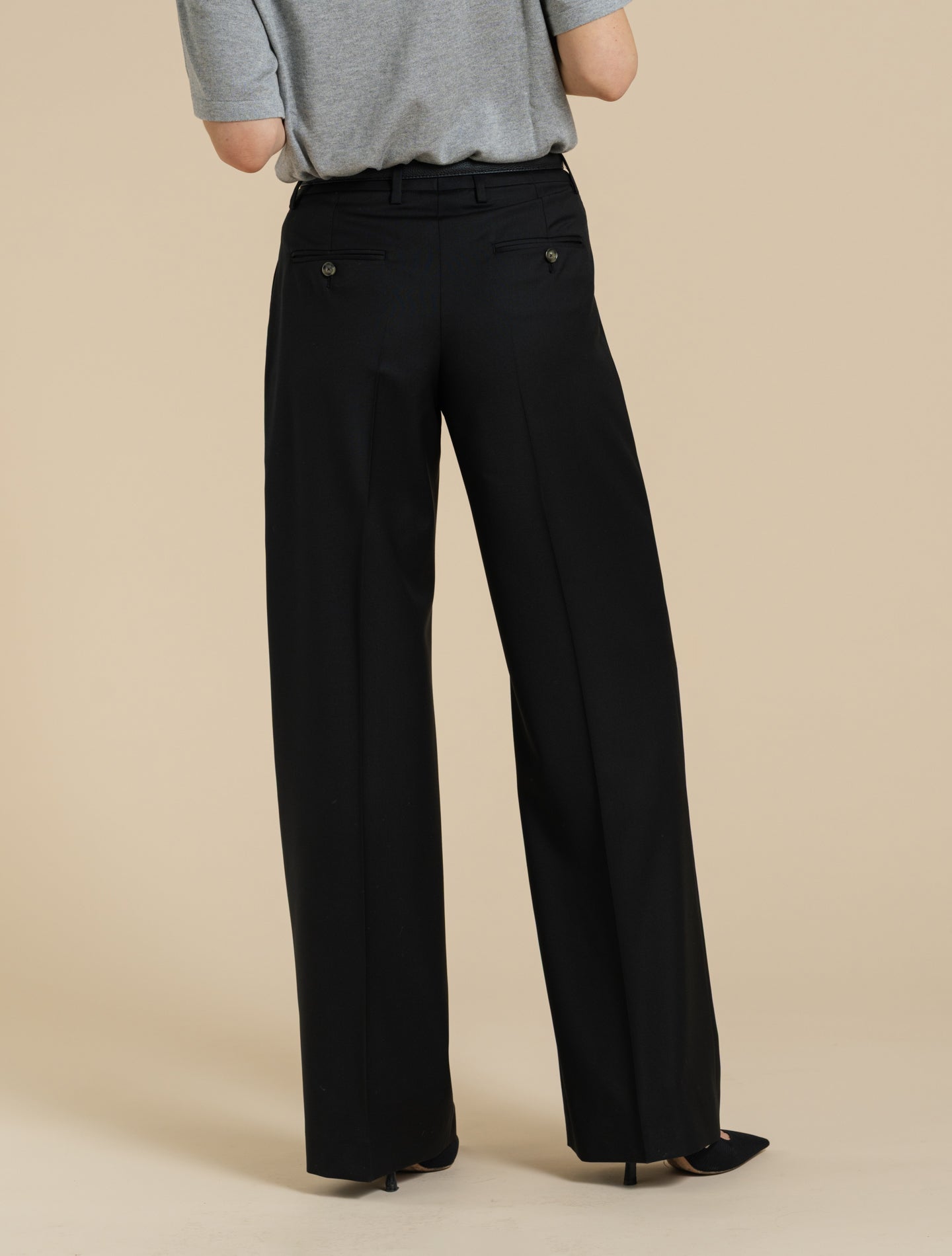 Feni Loro Piana Zelander Wool Trousers Black