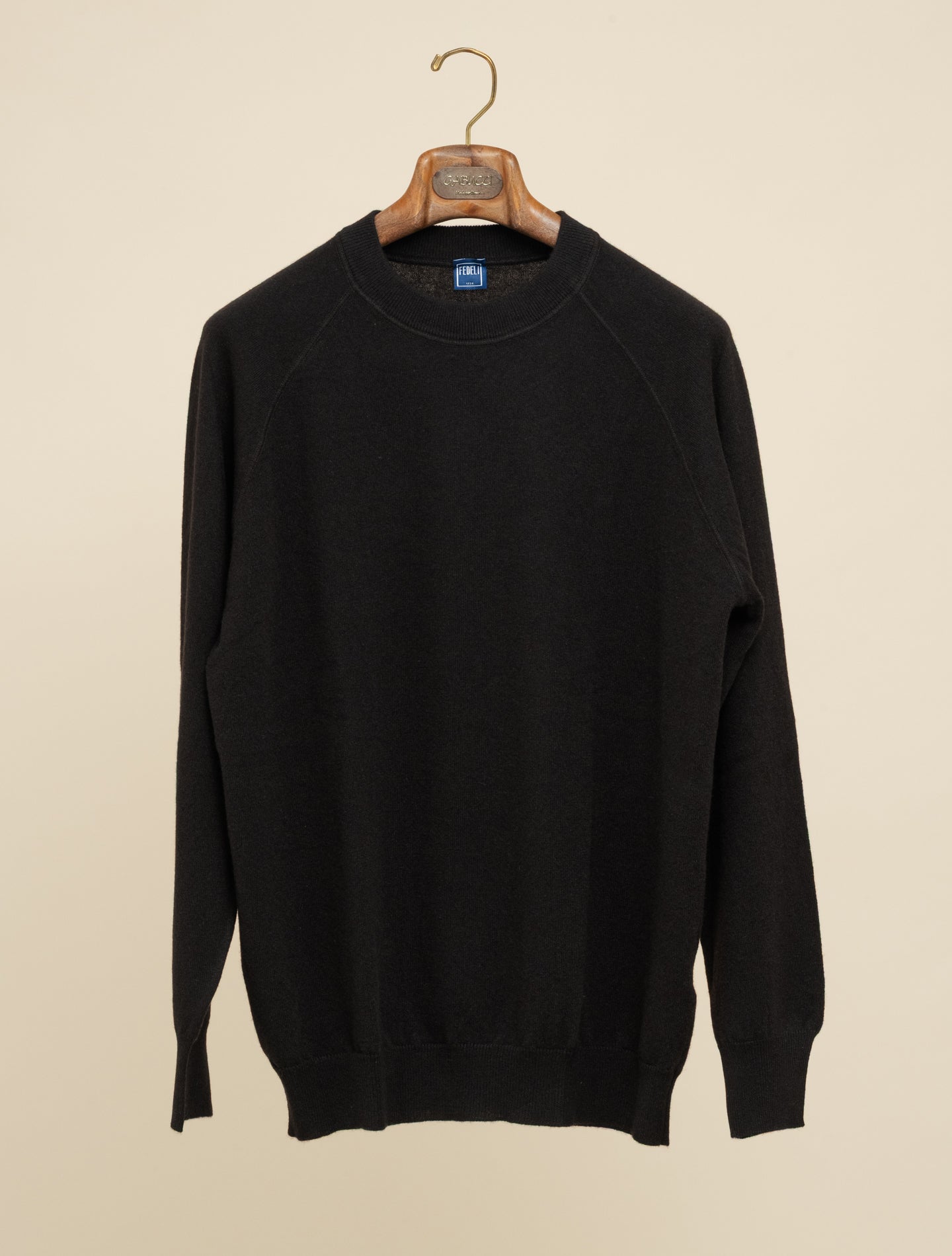 Cashmere Raglan Crewneck Sweater Dark Brown