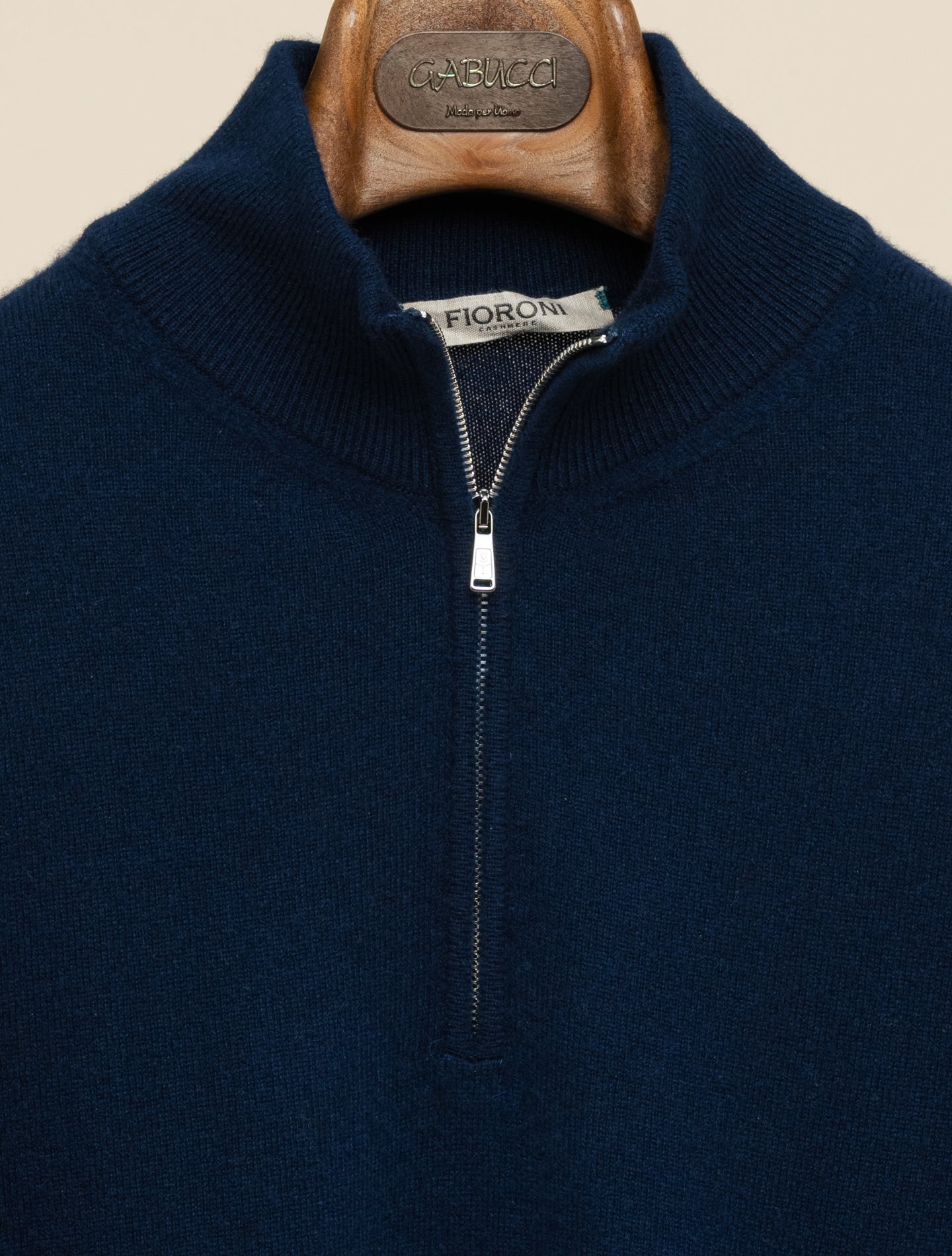 Baby Cashmere Viertelreißverschluss Marine