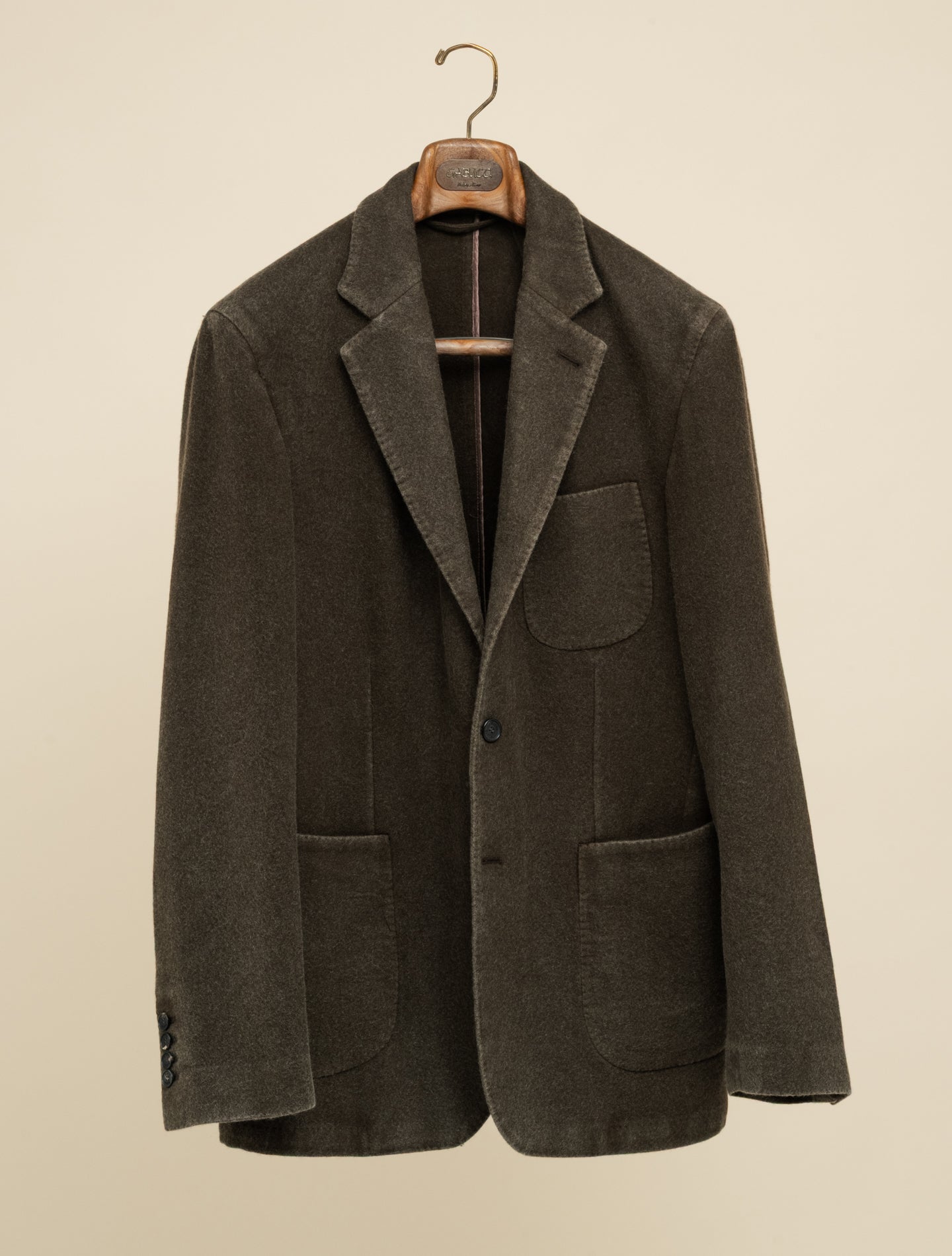 Washed Cashmere Jacket Moss