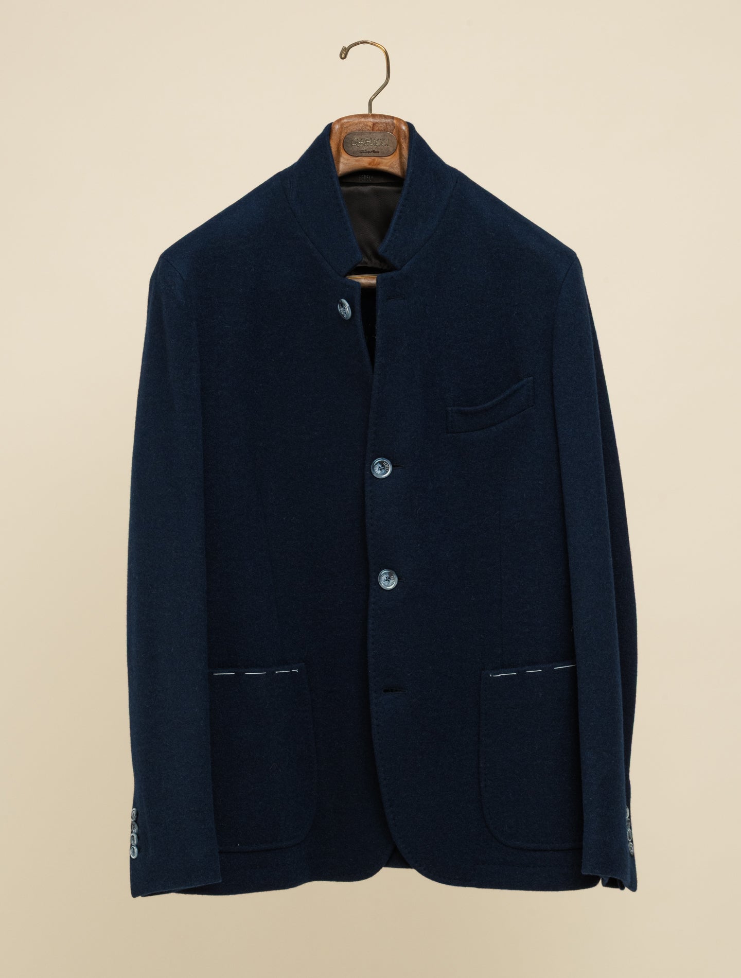 Damon Jacke aus doppeltem Kaschmir-Flanell, Marineblau