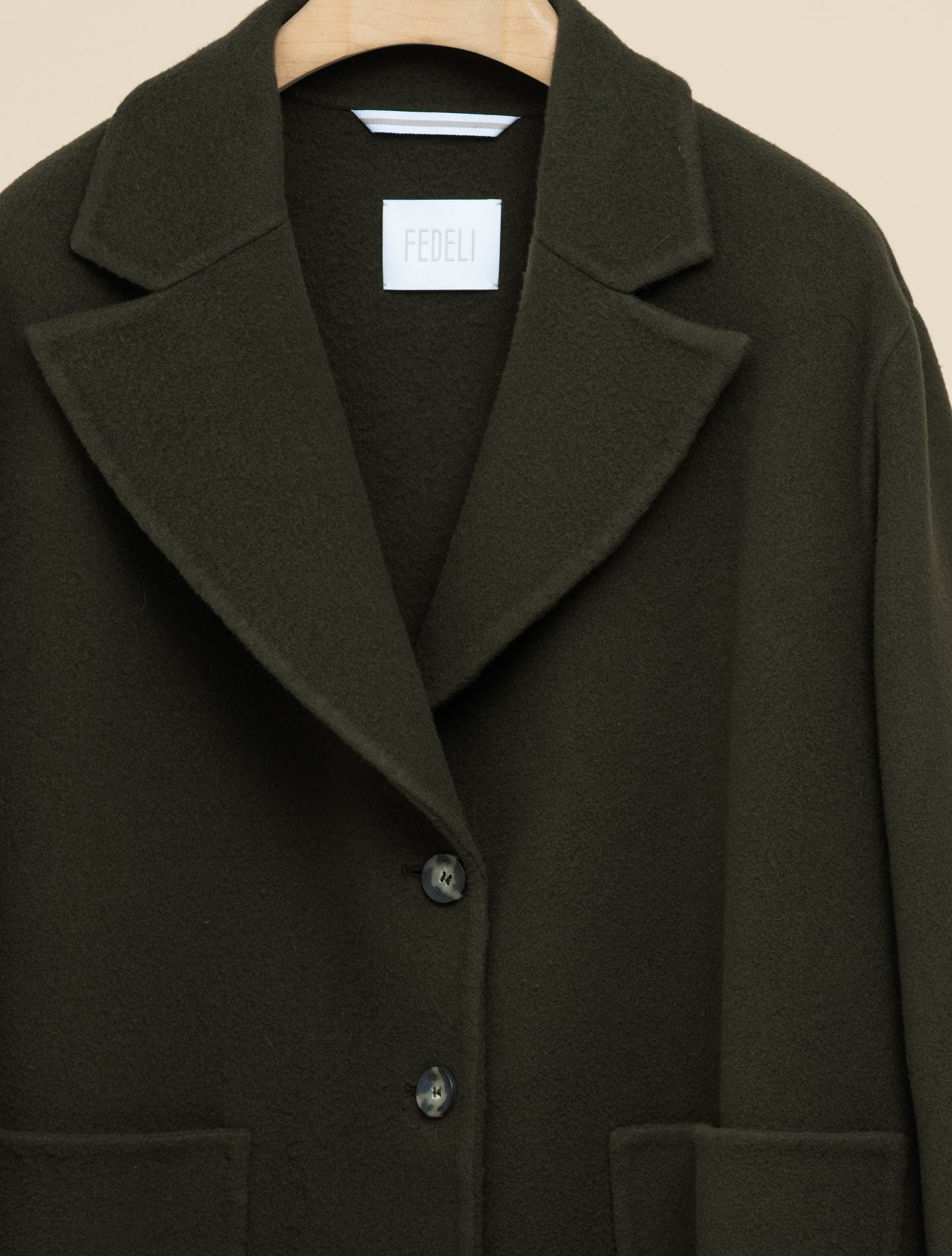 Ximena Double Wool Cashmere Coat Forest Green