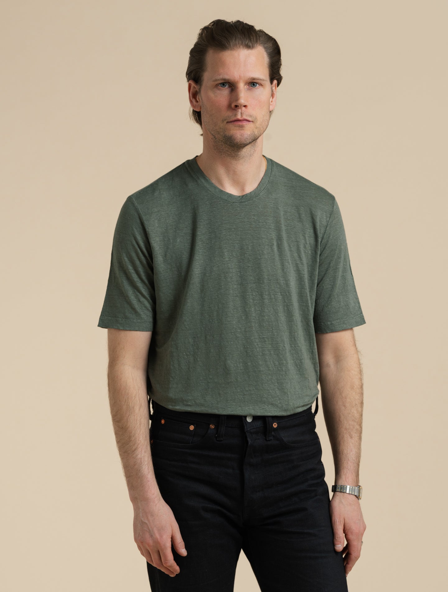 Linen T-shirt Khaki