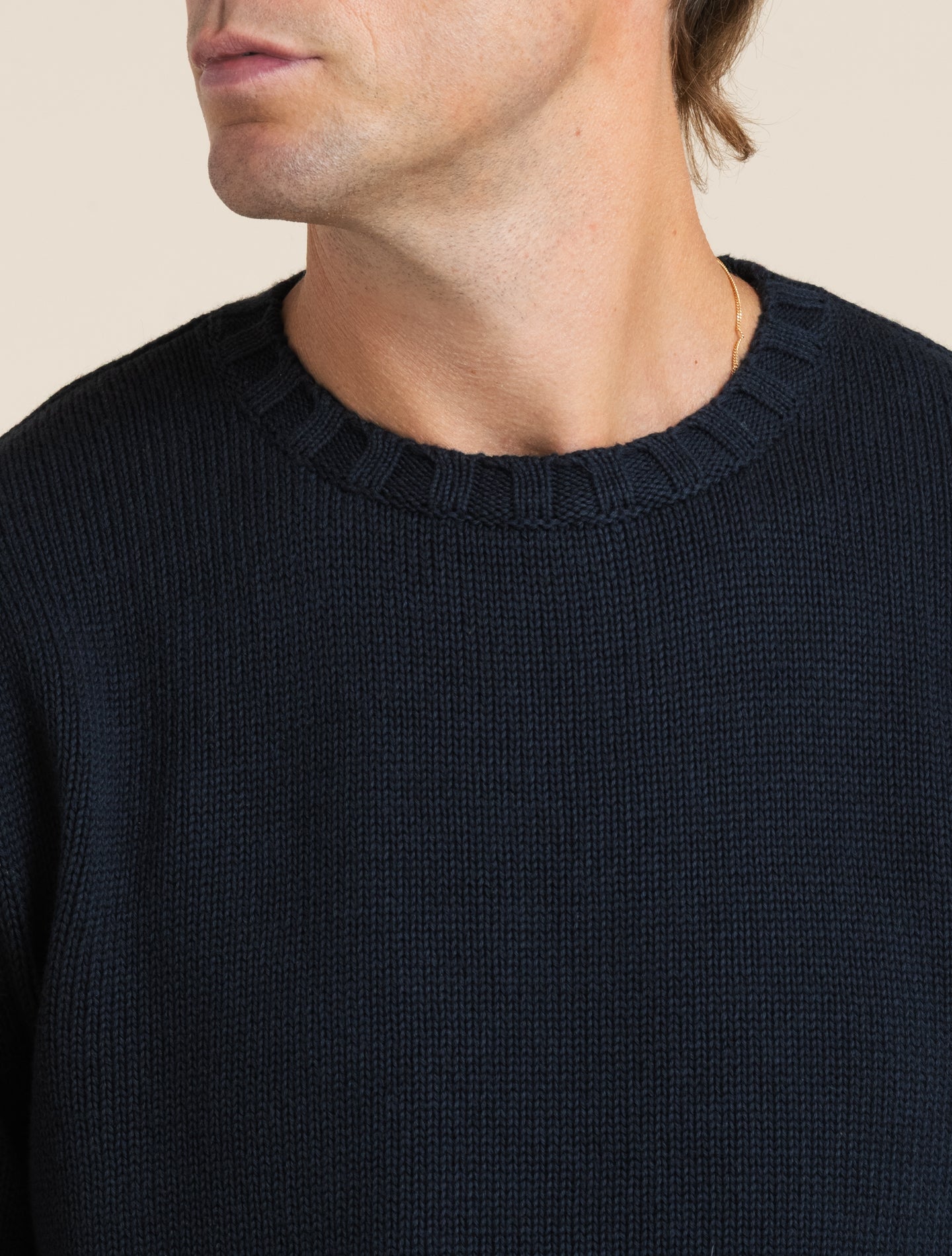 Heavy Cotton Cashmere Crewneck Deep Navy