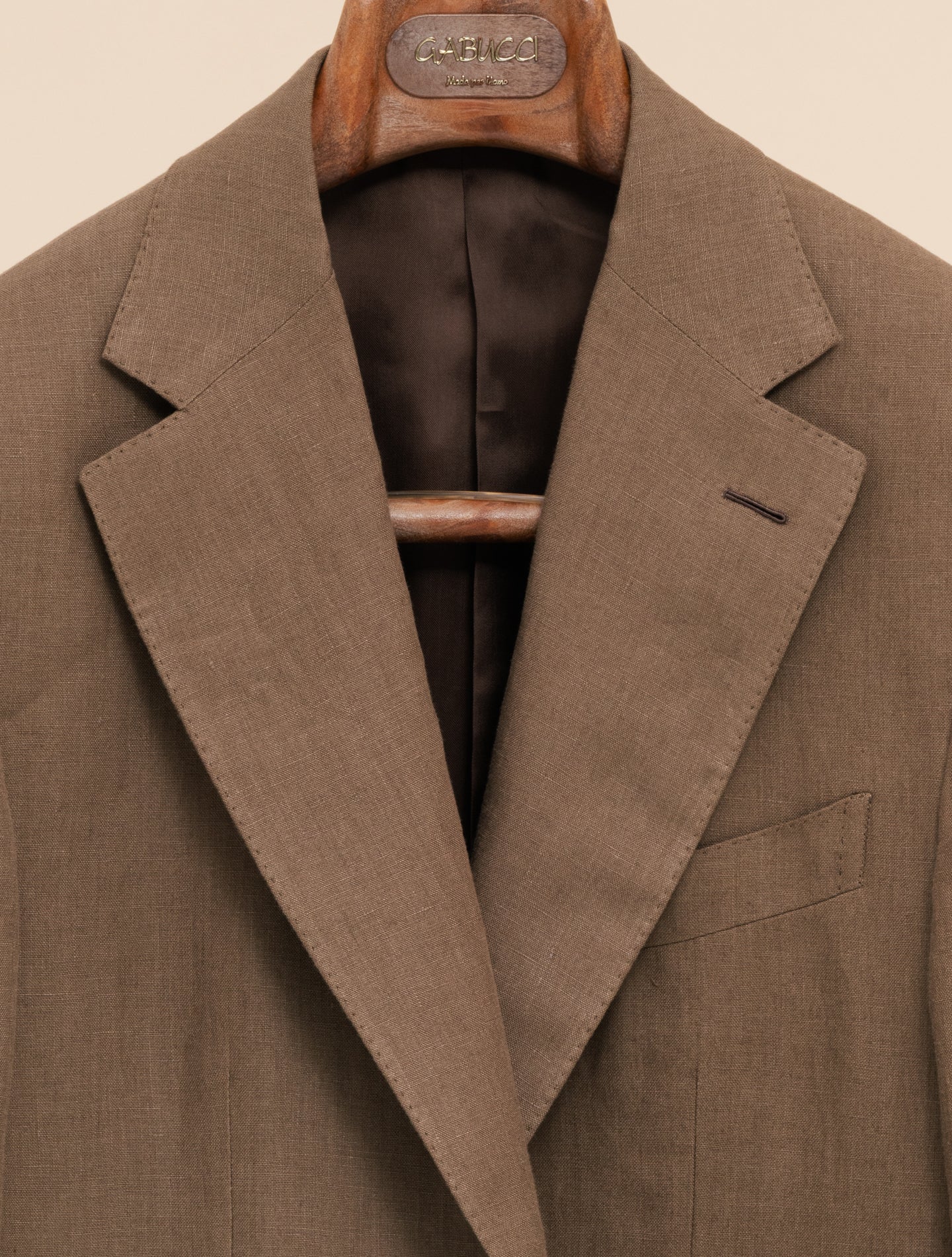 Single Breasted Linen Jacket Tan