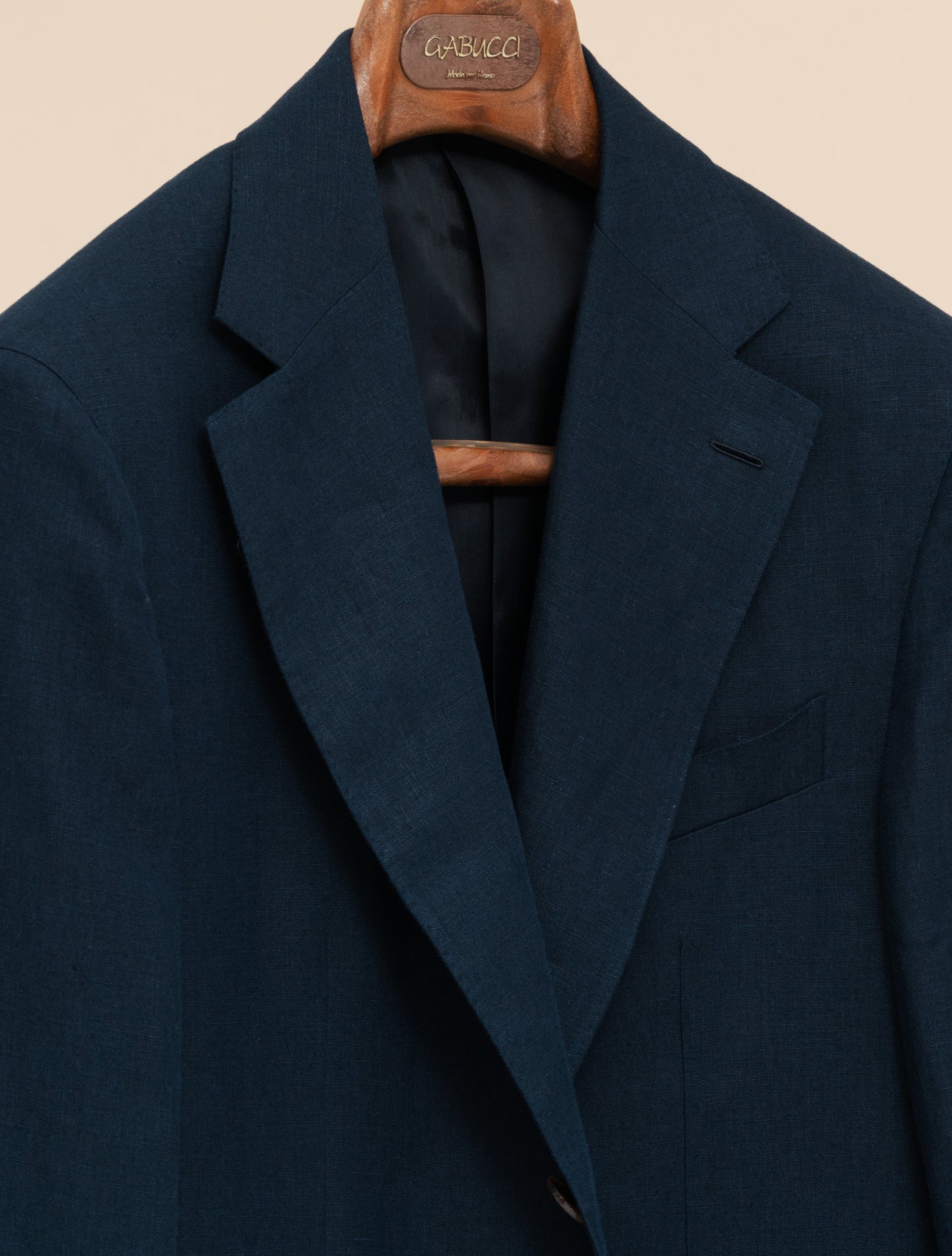Single Breasted Linen Jacket Navy