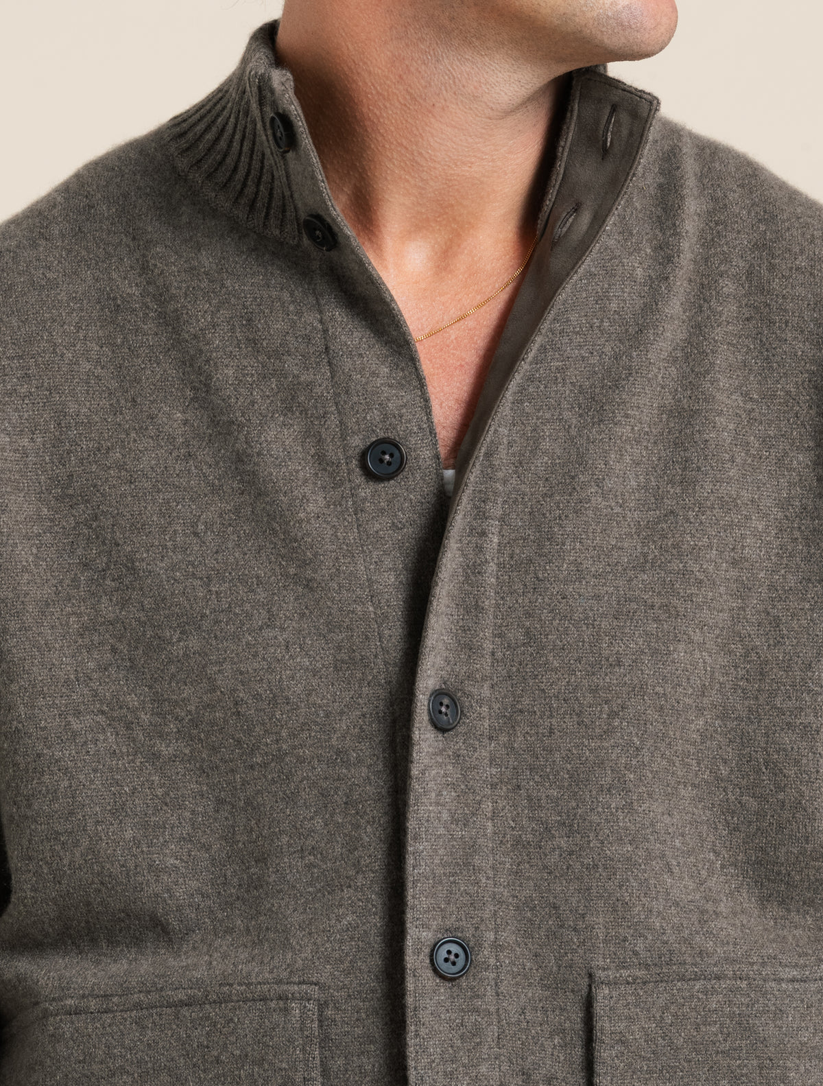 Cashmere Knitted Bomber Brown