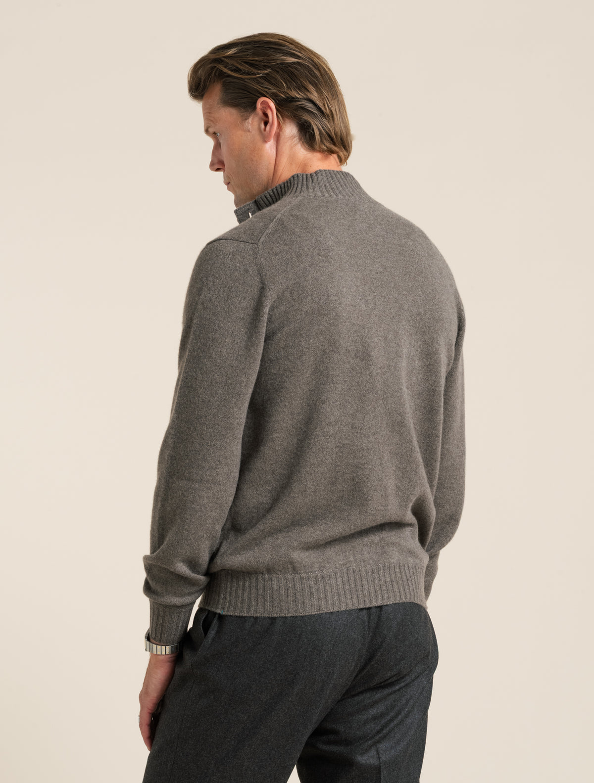 Cashmere Knitted Bomber Brown