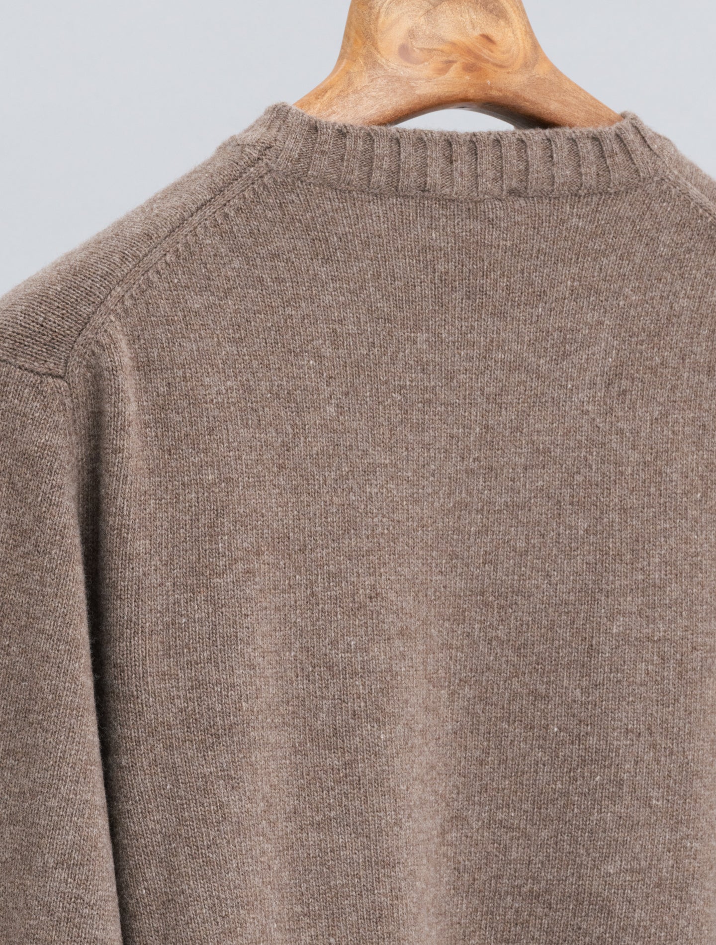 Heavy Knitted Wool Cashmere Crewneck Cacao