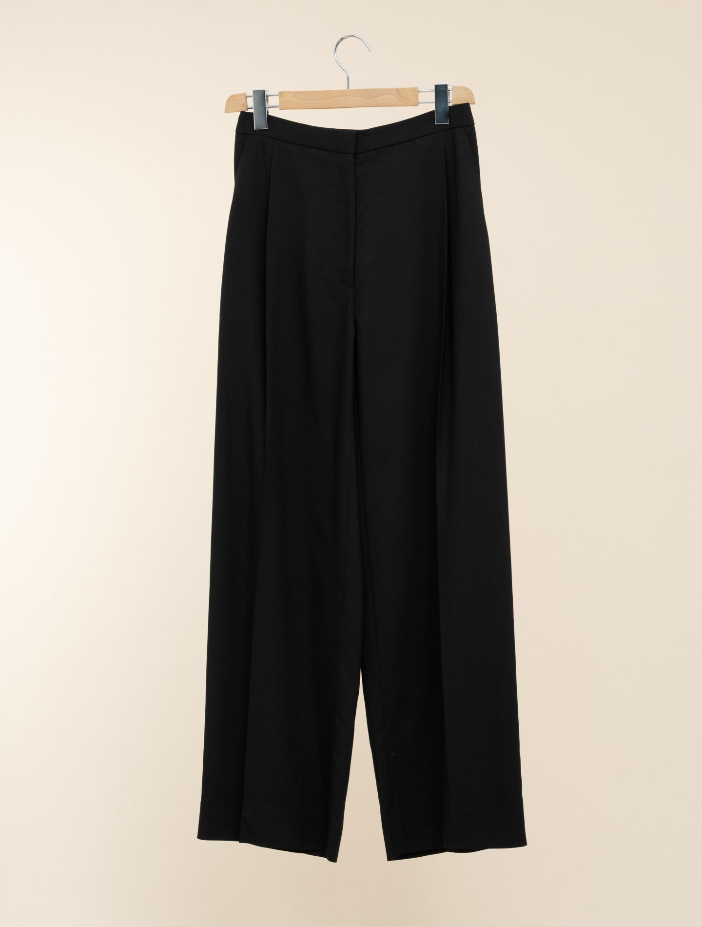 Silky Wide Leg Trousers Black