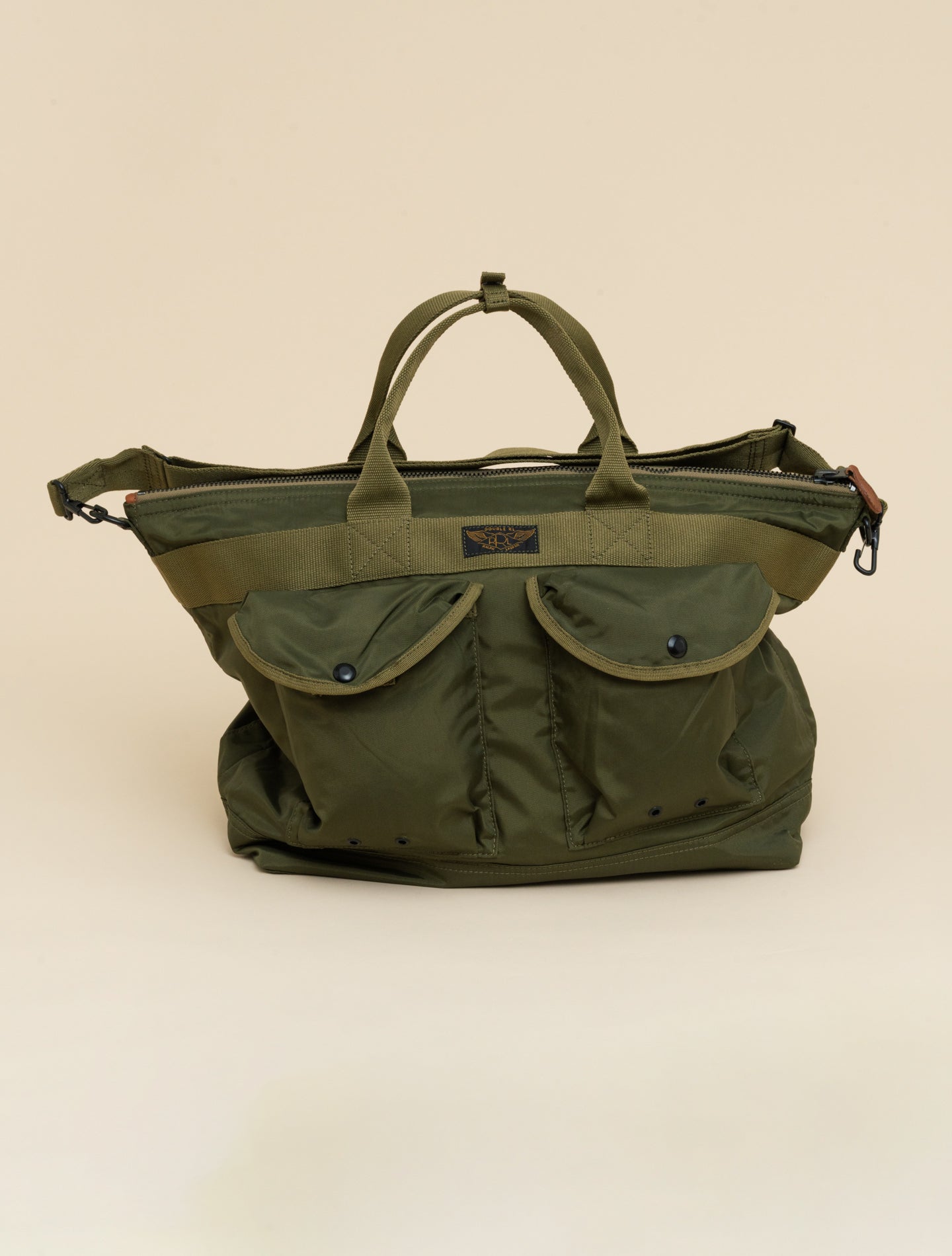 Nylon Utility Messenger Bag Olive Drab