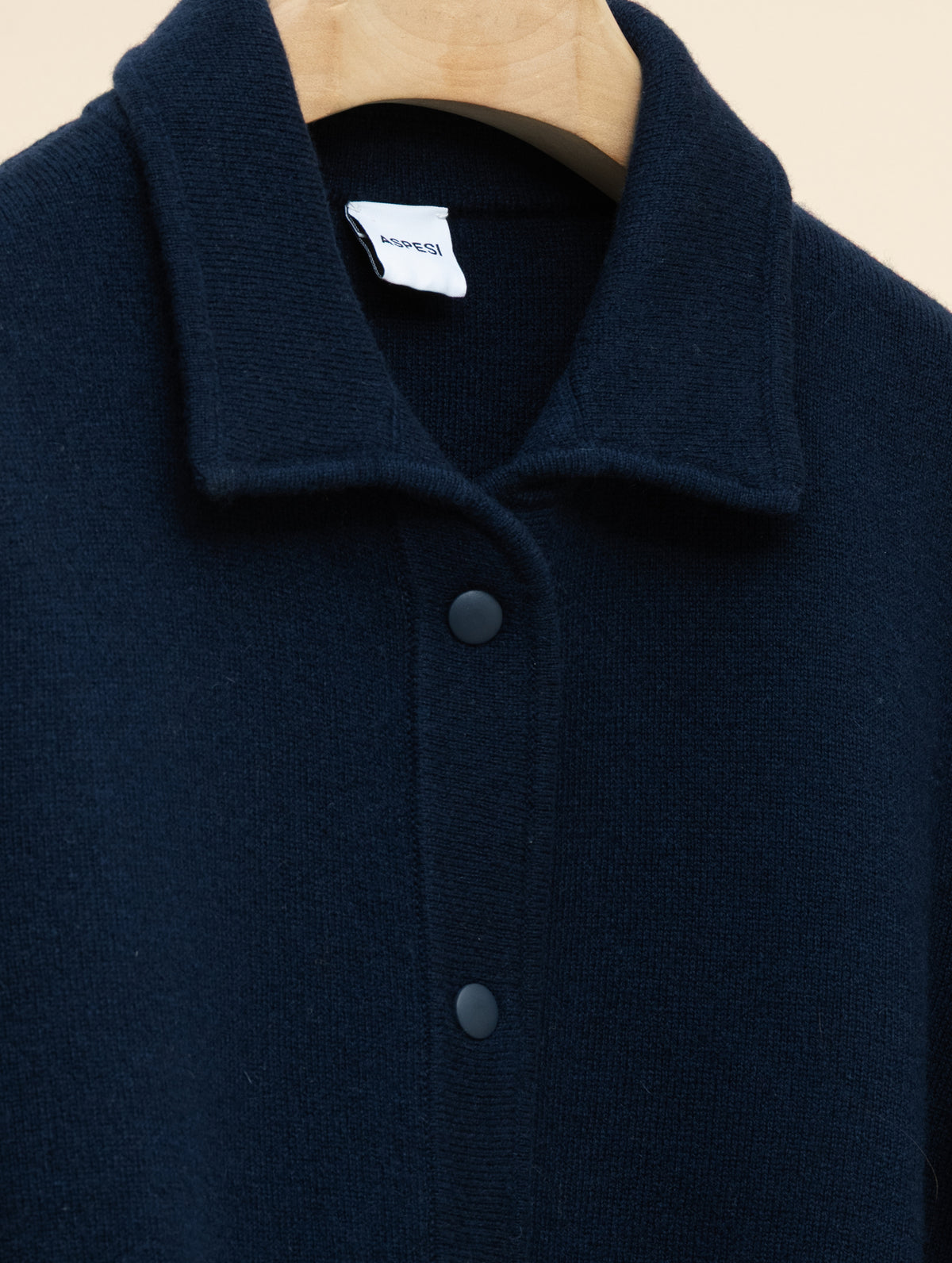 Strickjacke aus Wolle und Kaschmir Marineblau