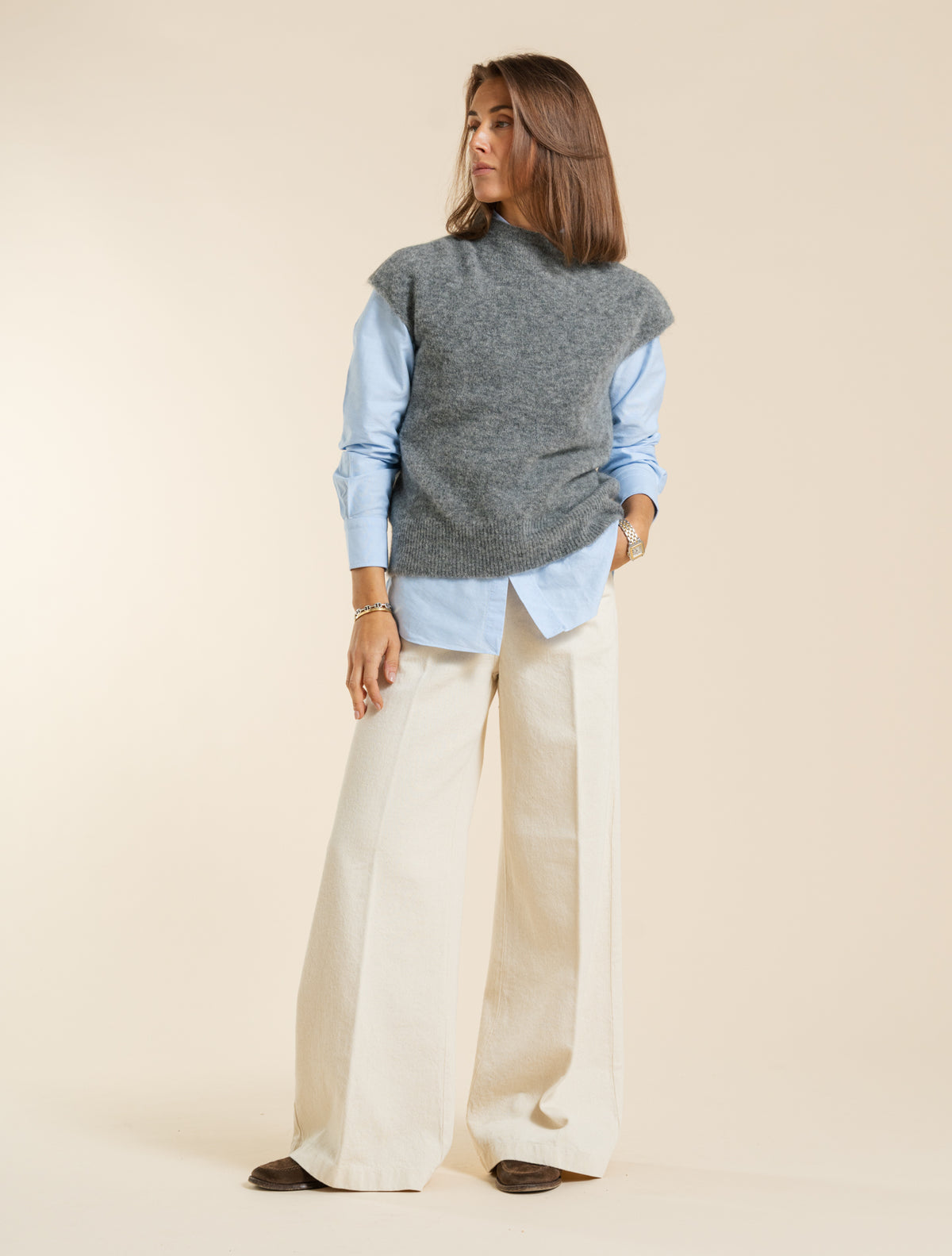 Mohair Mockneck Top Grey