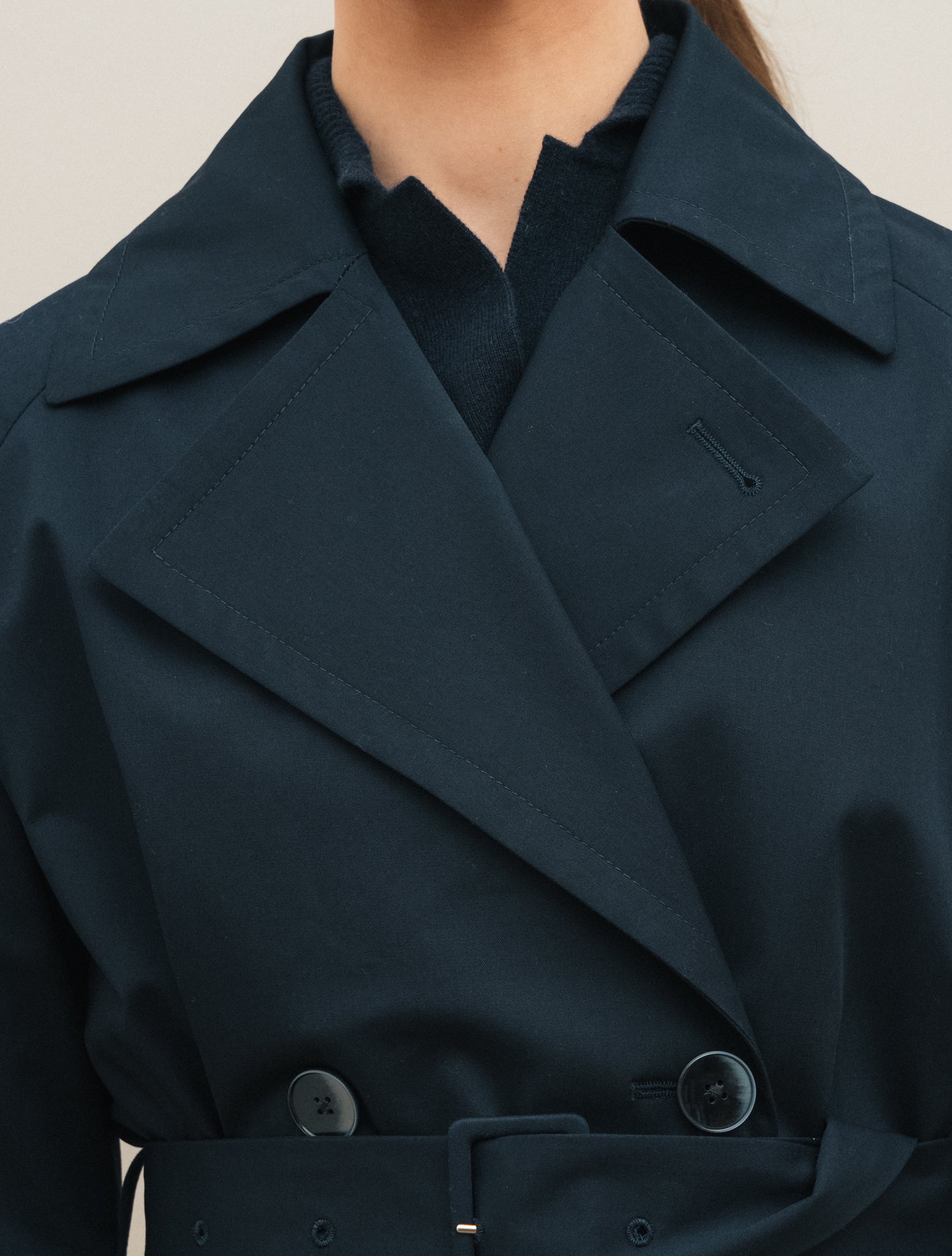 Short Trench Coat Navy