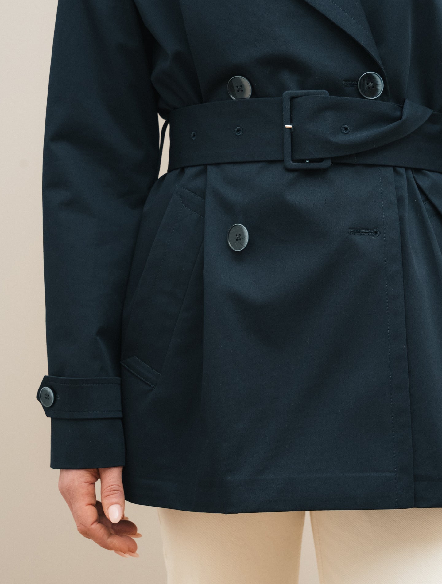 Short Trench Coat Navy
