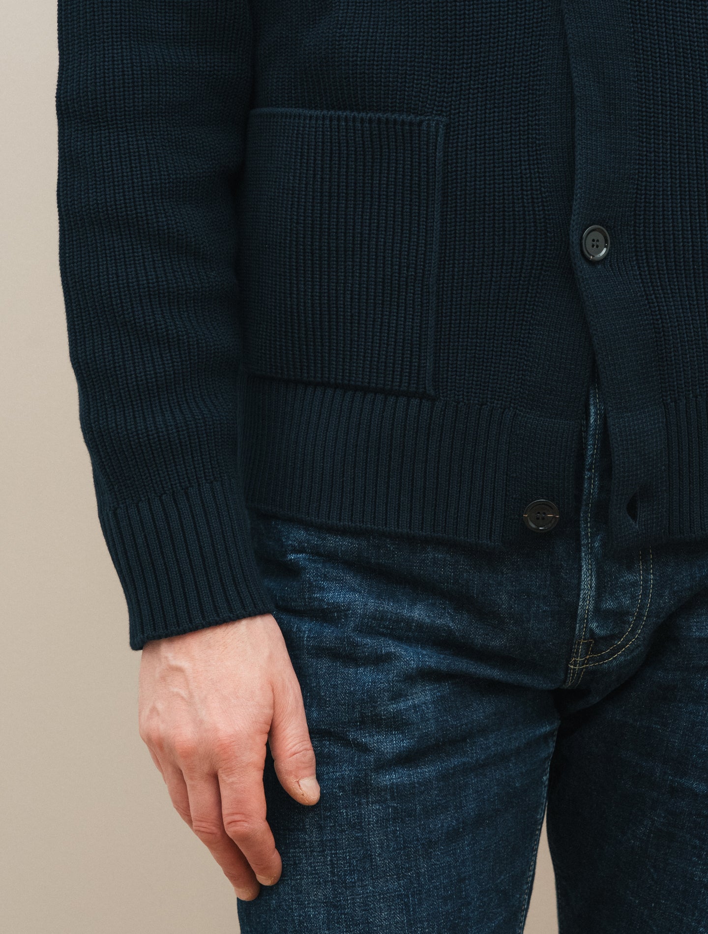 Cotton Cardigan Navy