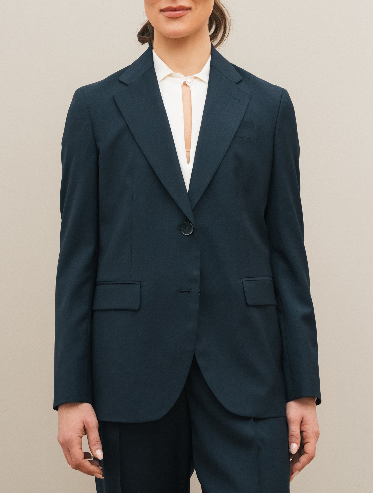 Single Breasted Loro Piana Zelander Wool jacket Navy