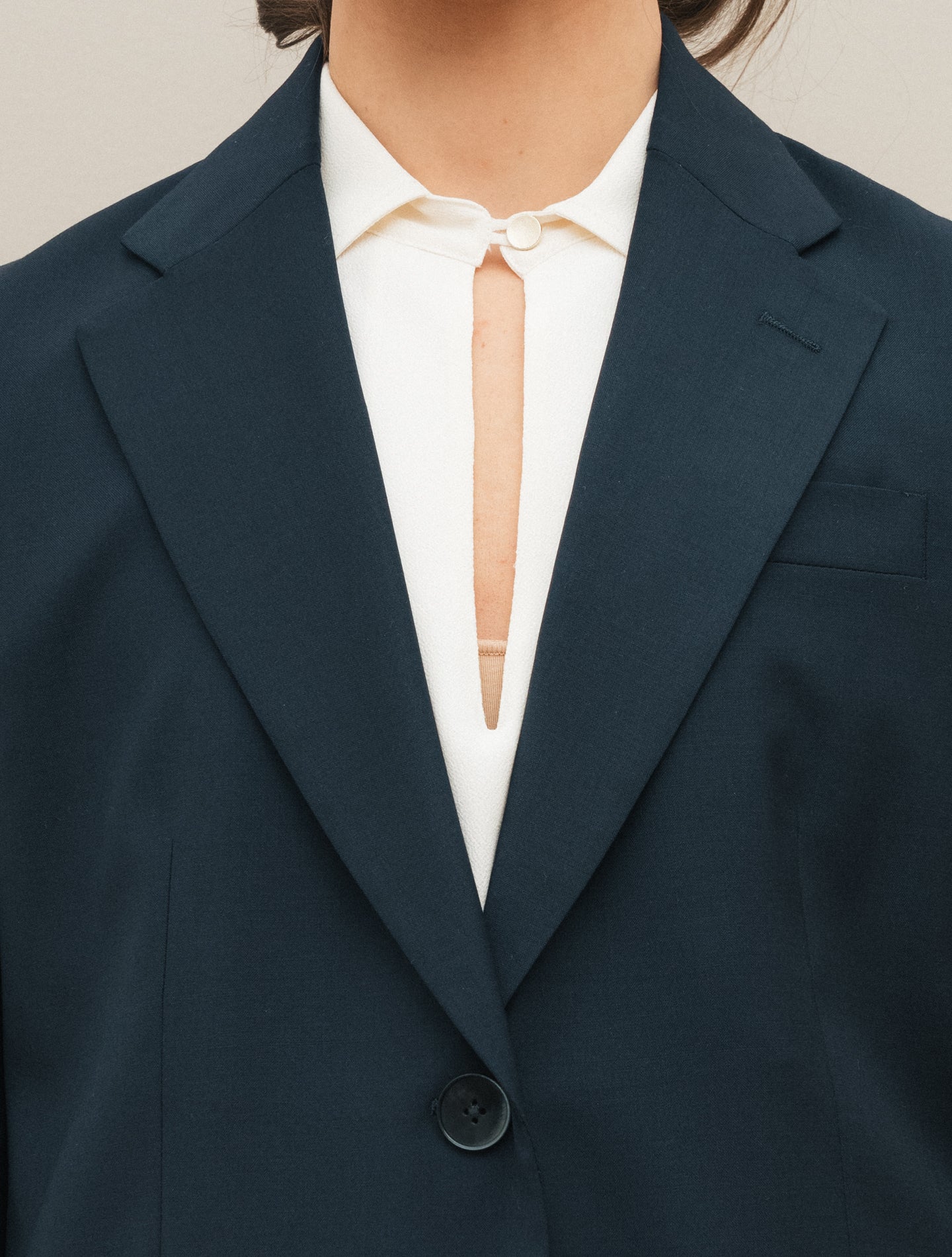 Single Breasted Loro Piana Zelander Wool jacket Navy