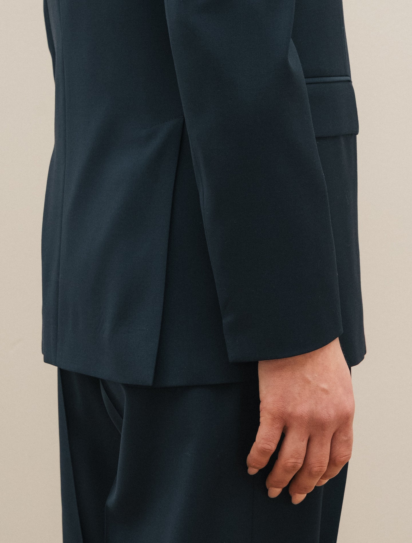 Single Breasted Loro Piana Zelander Wool jacket Navy