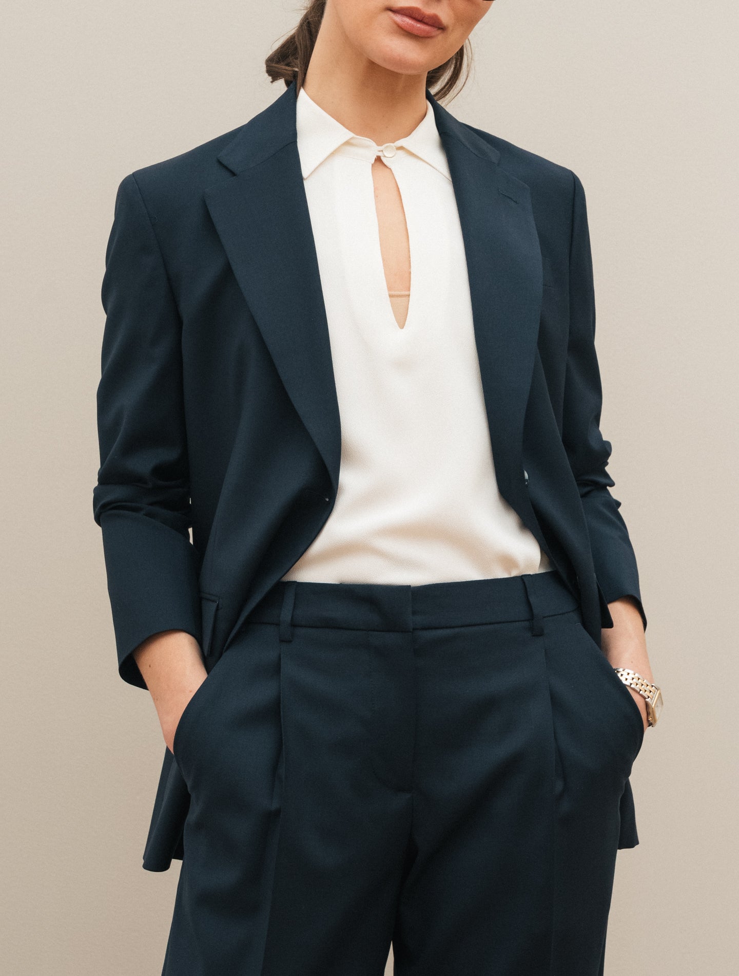 Single Breasted Loro Piana Zelander Wool jacket Navy
