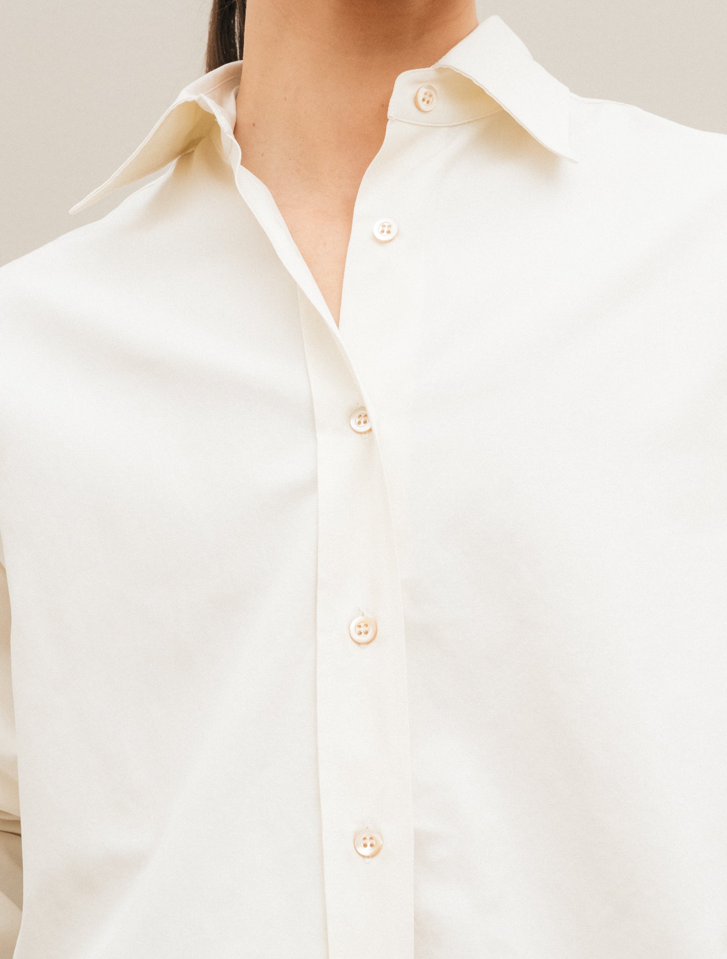 Cotton Twill Shirt Cream
