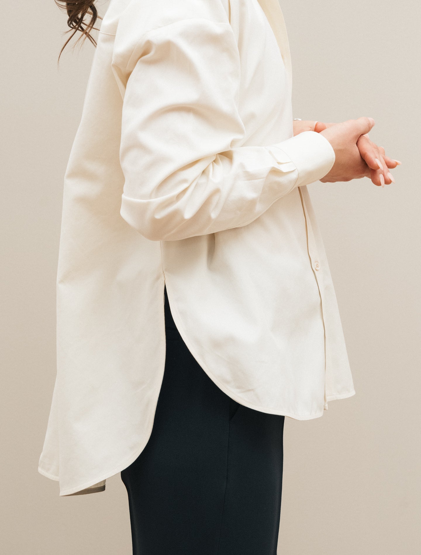 Cotton Twill Shirt Cream