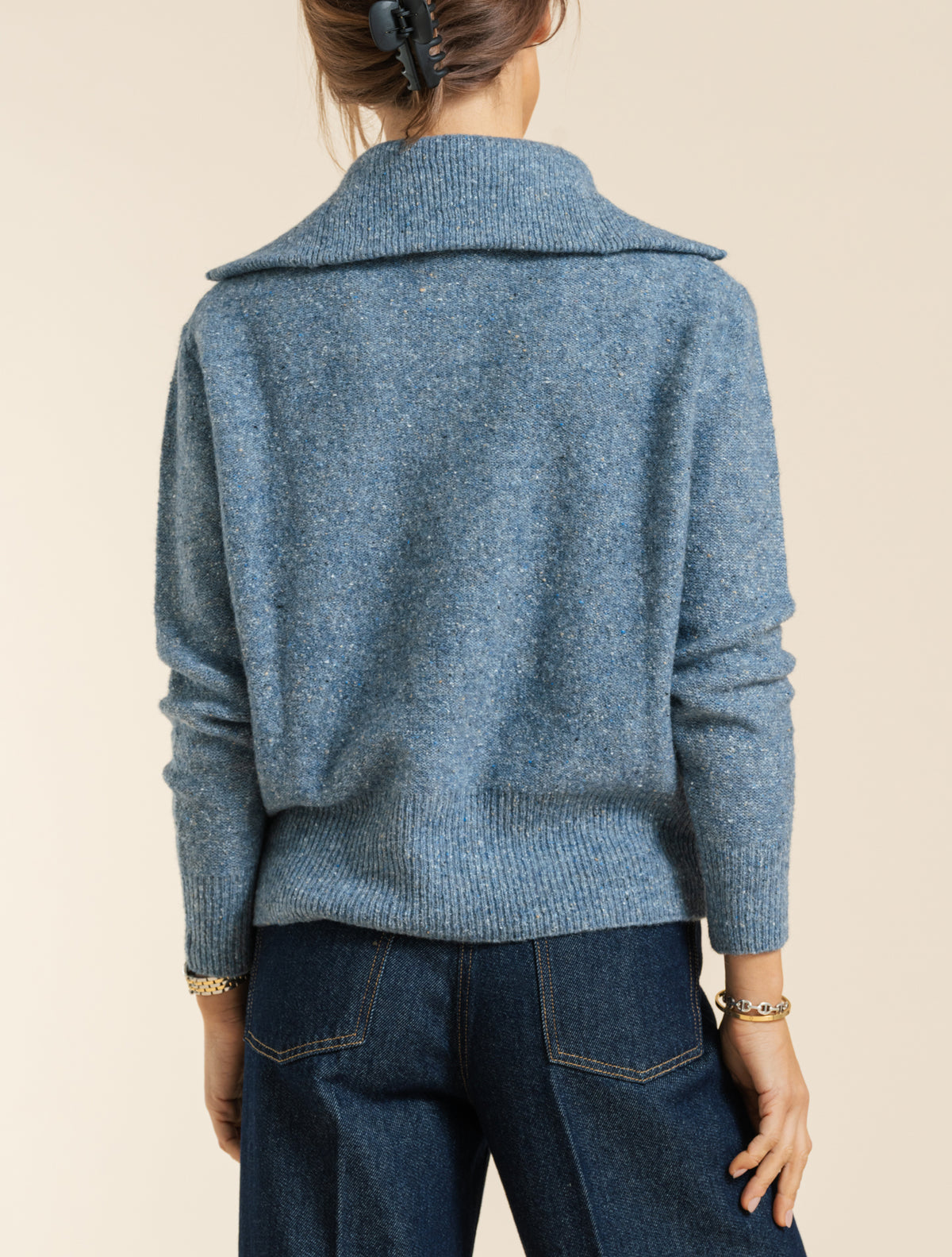 Donegal Half-Zip Pullover Himmelblau