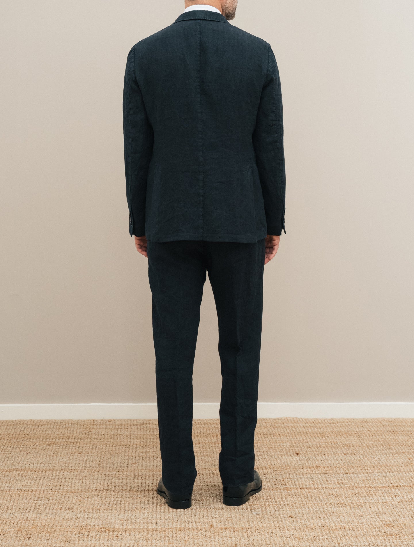 Sloop Single Breasted Linen Suit Navy