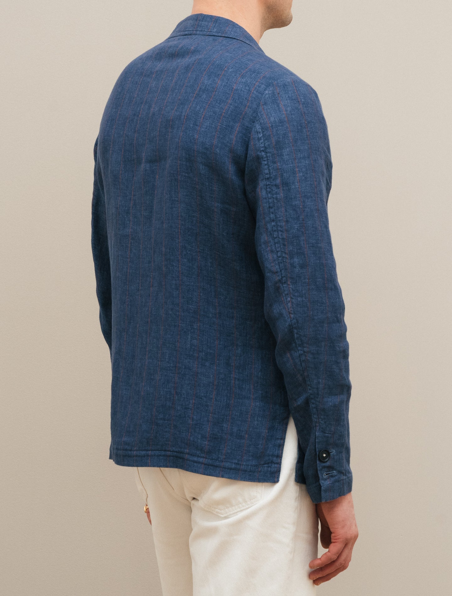 Baglietto Linen Cotton Jacket Blue
