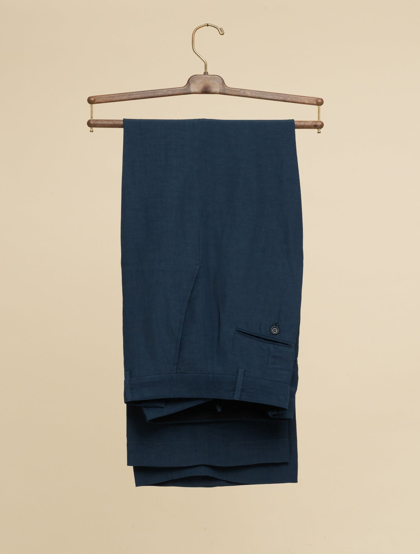 Viscose Linen Straight Leg Trousers - AA Capsule Collection Navy