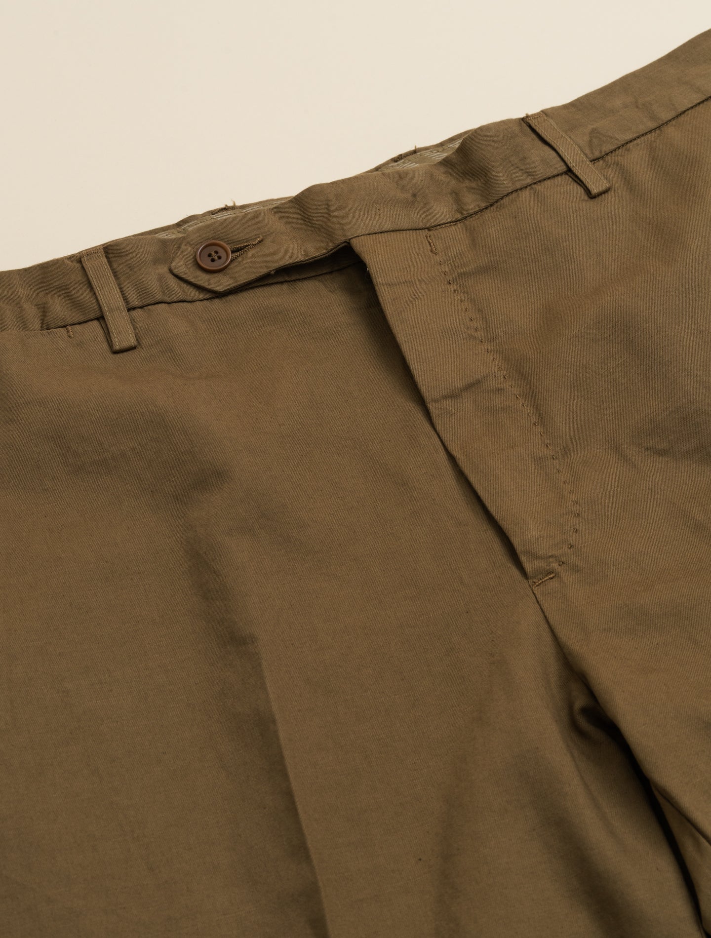 190 Flat Front Baumwoll-Leinen-Hose Grün