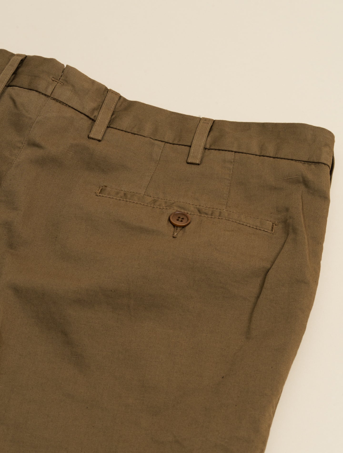 190 Flat Front Baumwoll-Leinen-Hose Grün