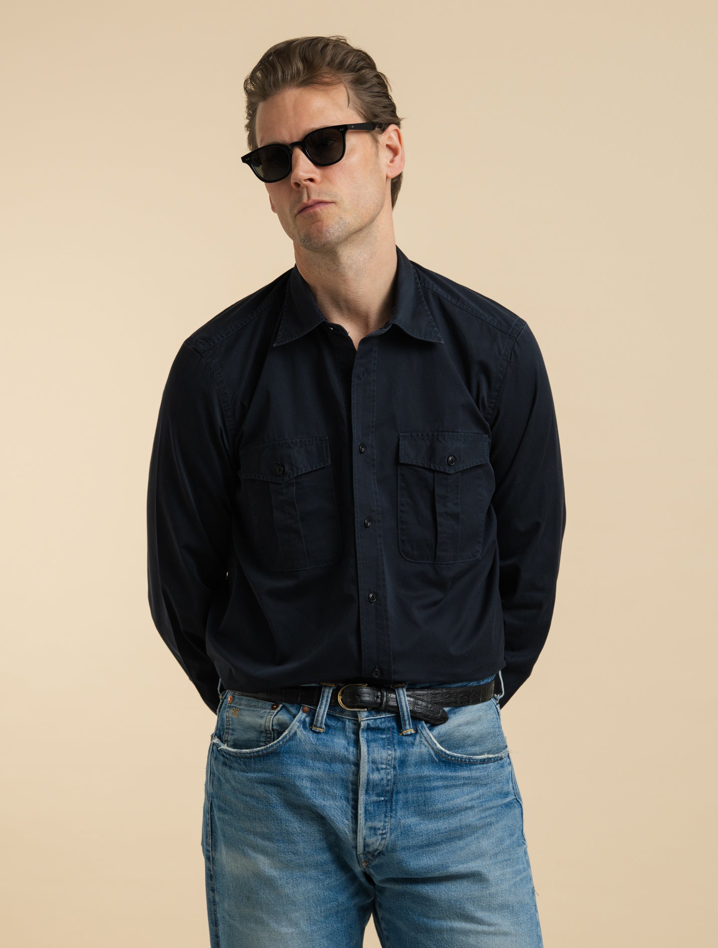 cotton twill dress shirt White 170s Superfine Twill Shirt