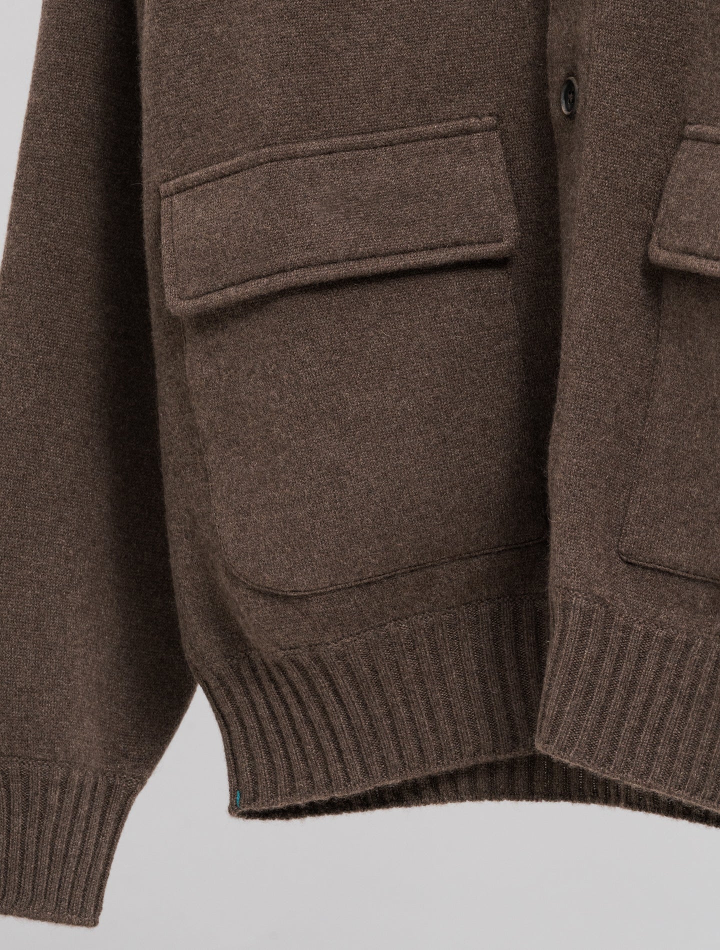 Cashmere Knitted Bomber Dark Brown