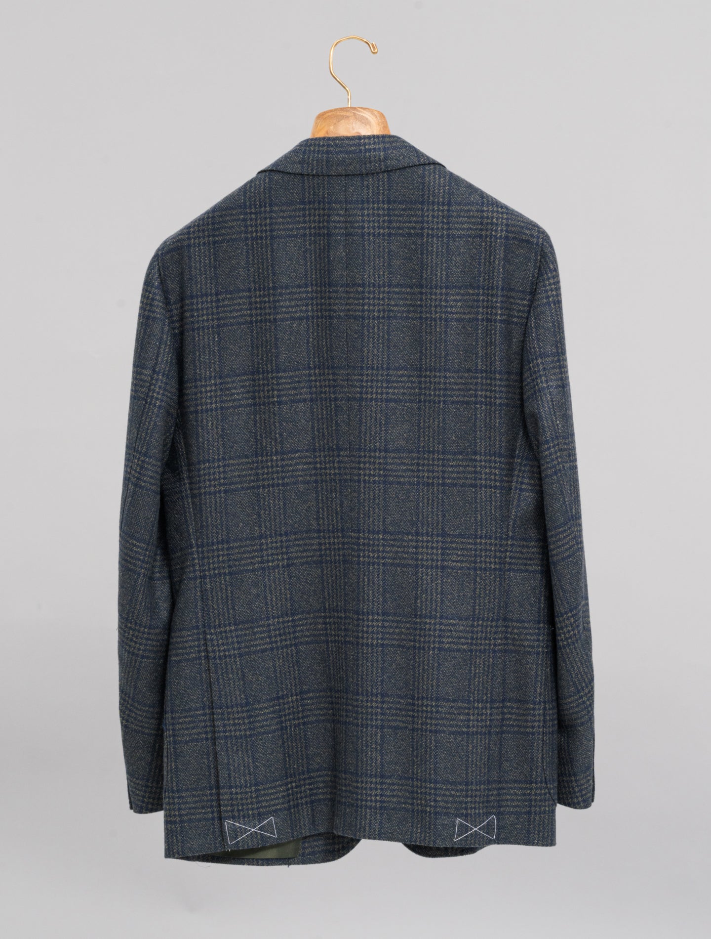 Handmade Single Breasted Glencheck Cashmere Jacket Green