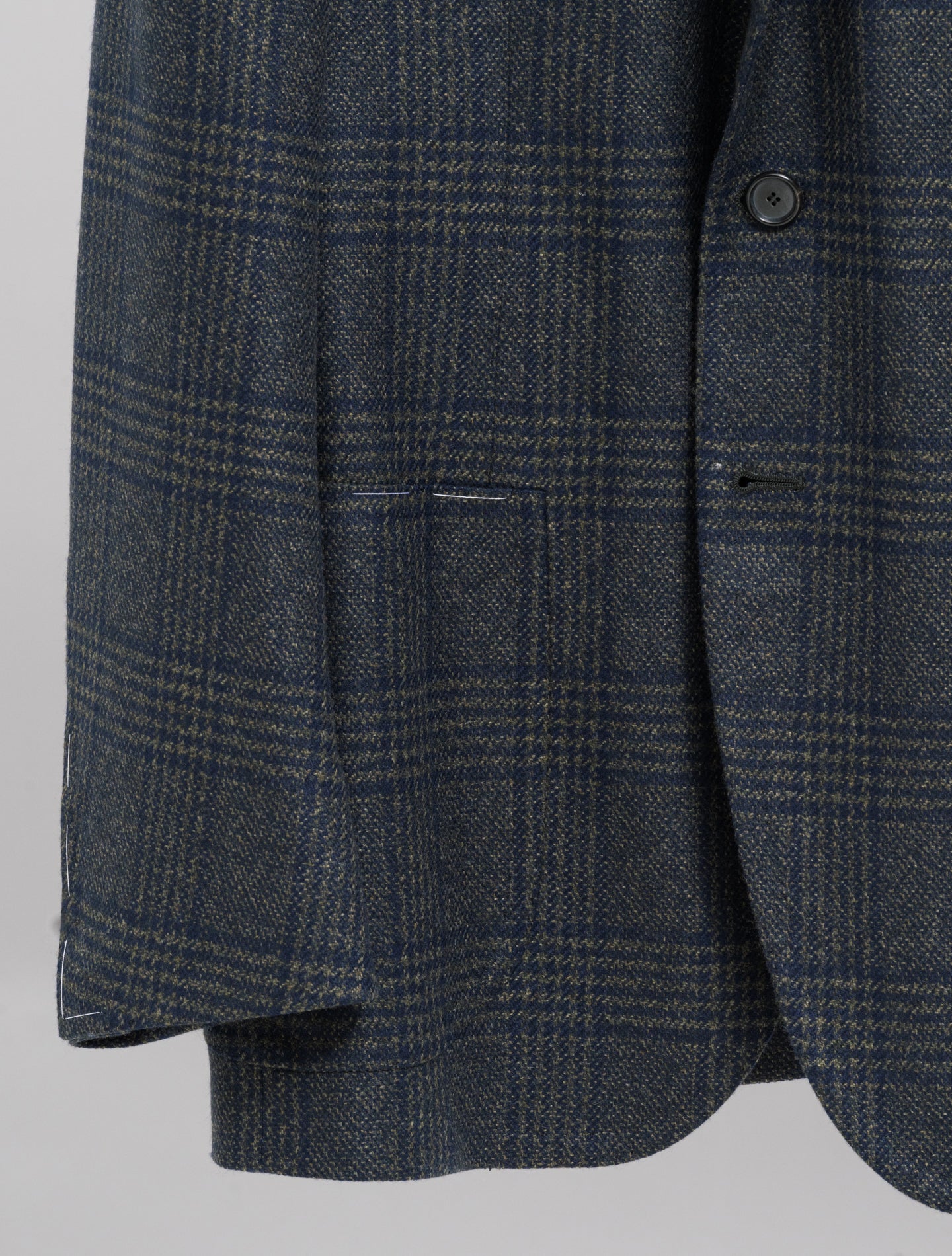 Handmade Single Breasted Glencheck Cashmere Jacket Green