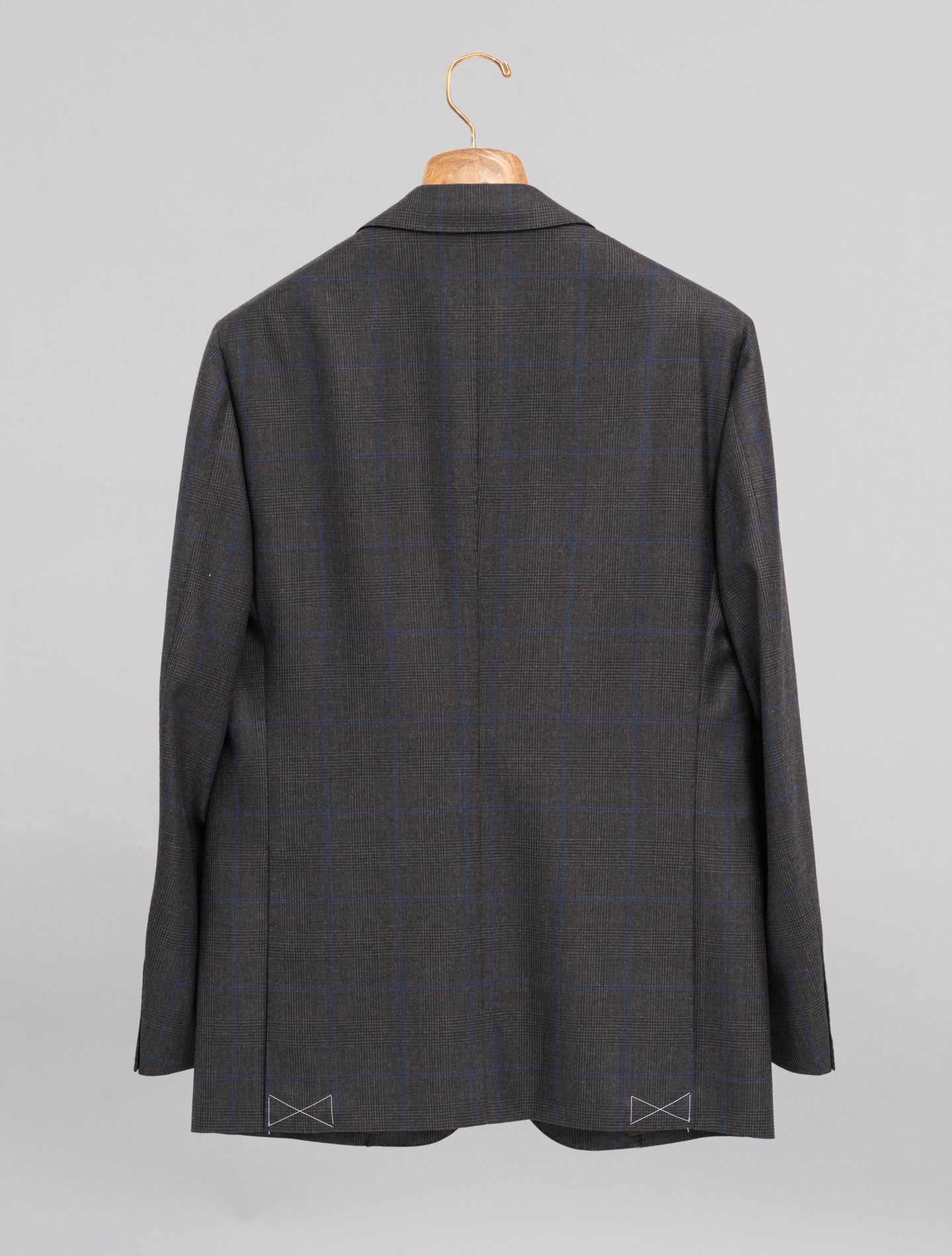 Handmade Single Prince of Wales s130 Wool Cashmere Suit Brown