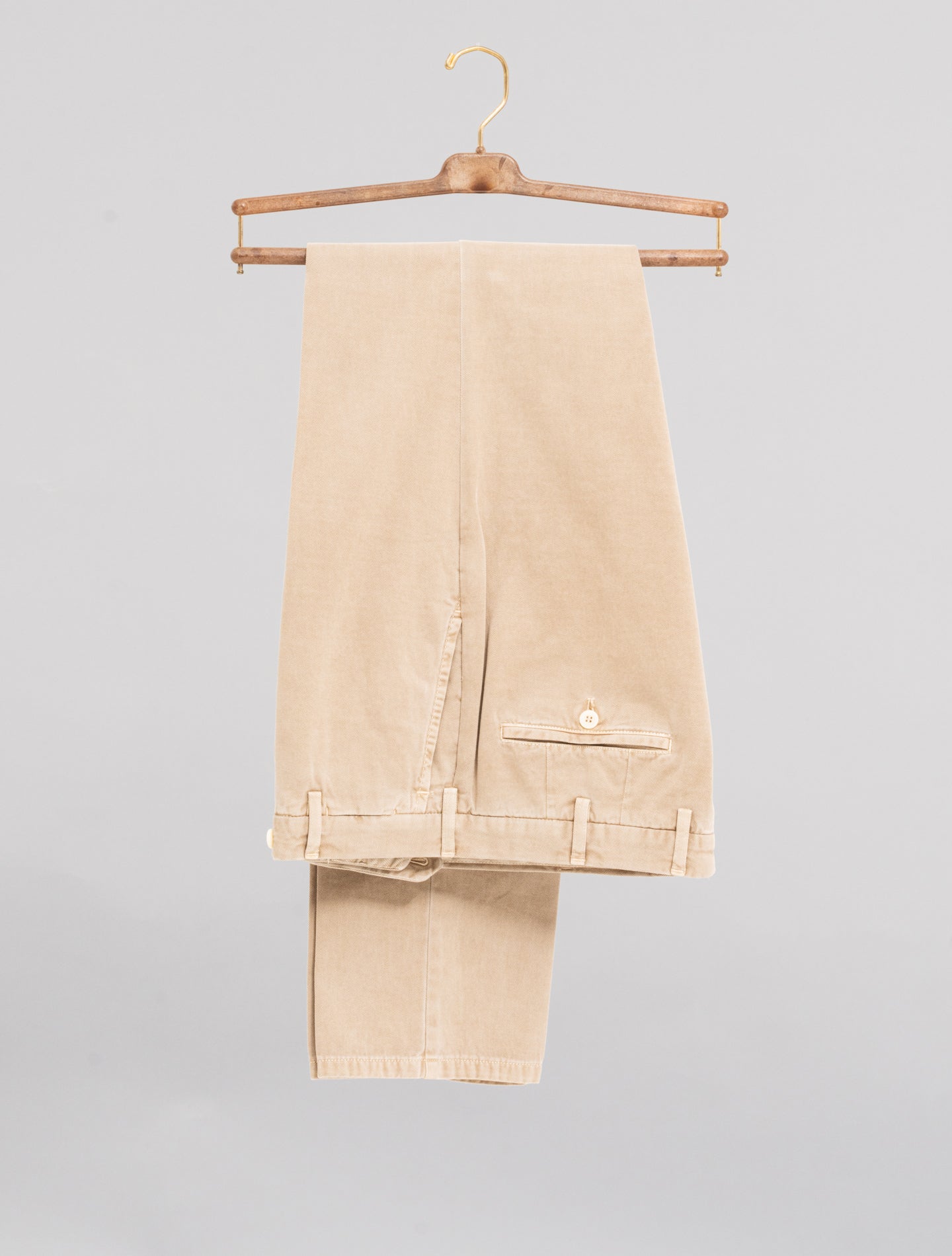 190 Cotton Cashmere Twill Trousers Beige