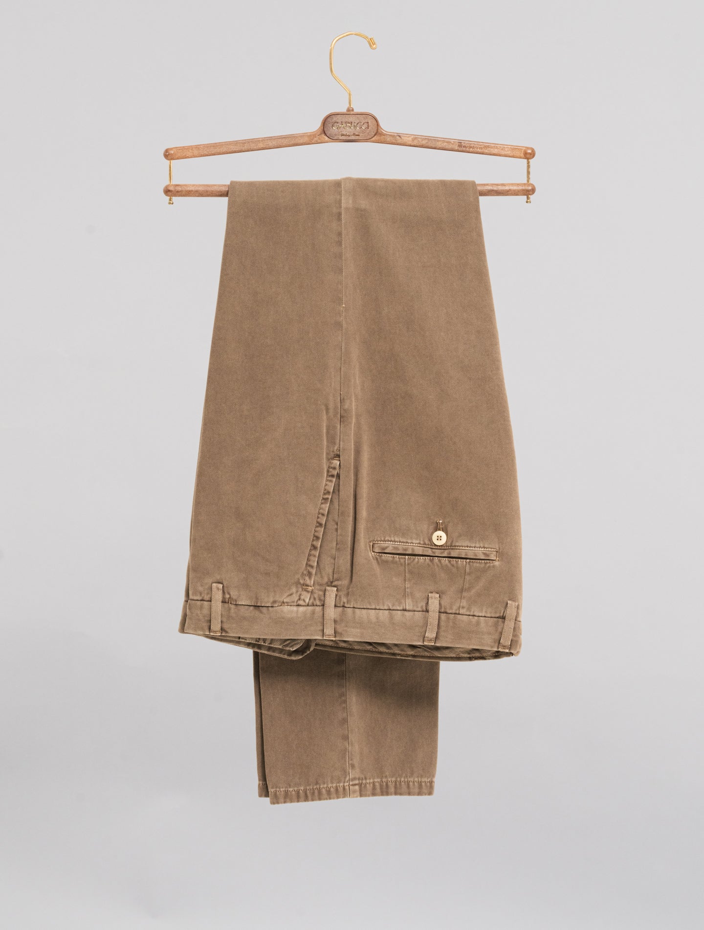 190 Cotton Cashmere Twill Trousers Taupe