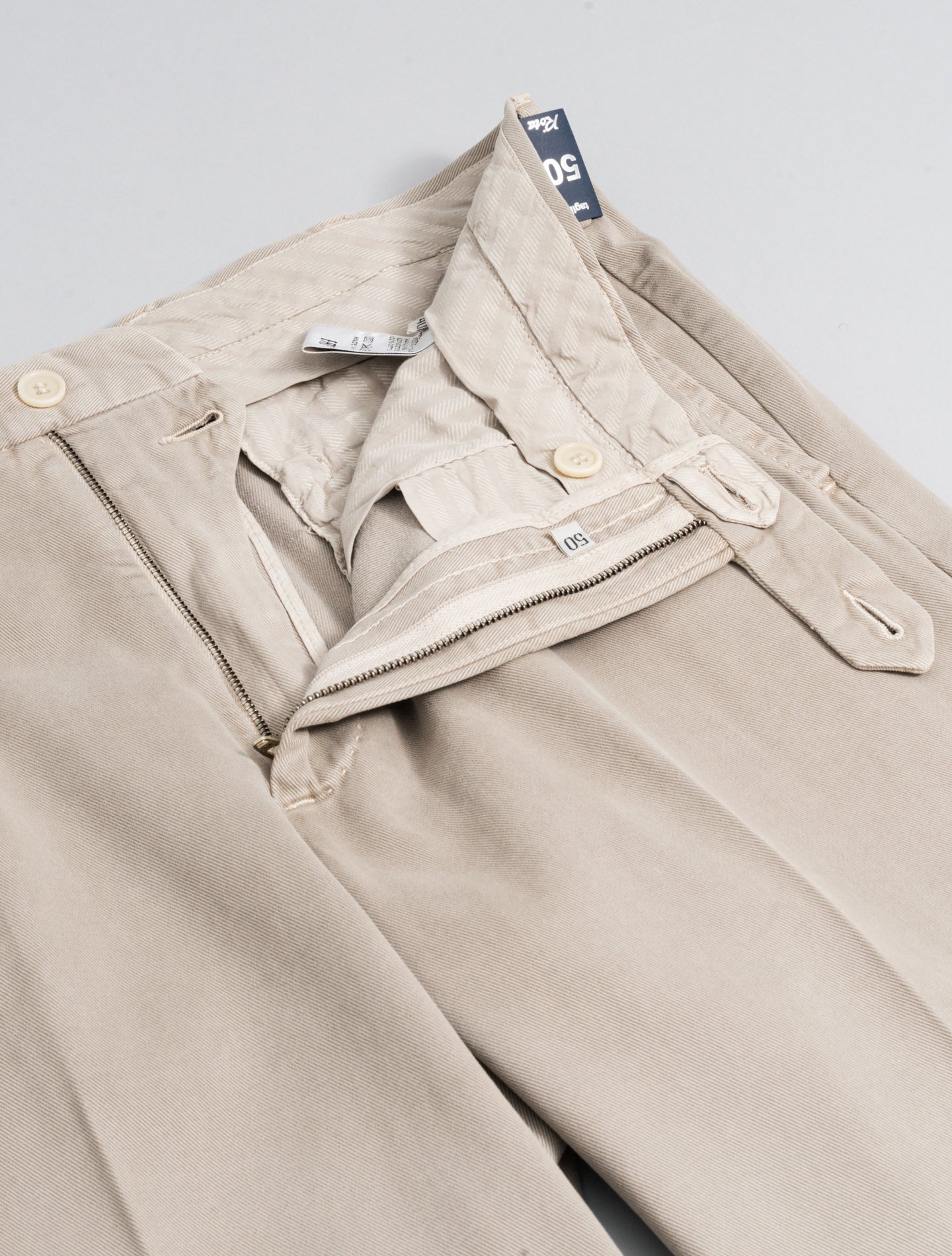190 Cotton Cashmere Twill Trousers Greige